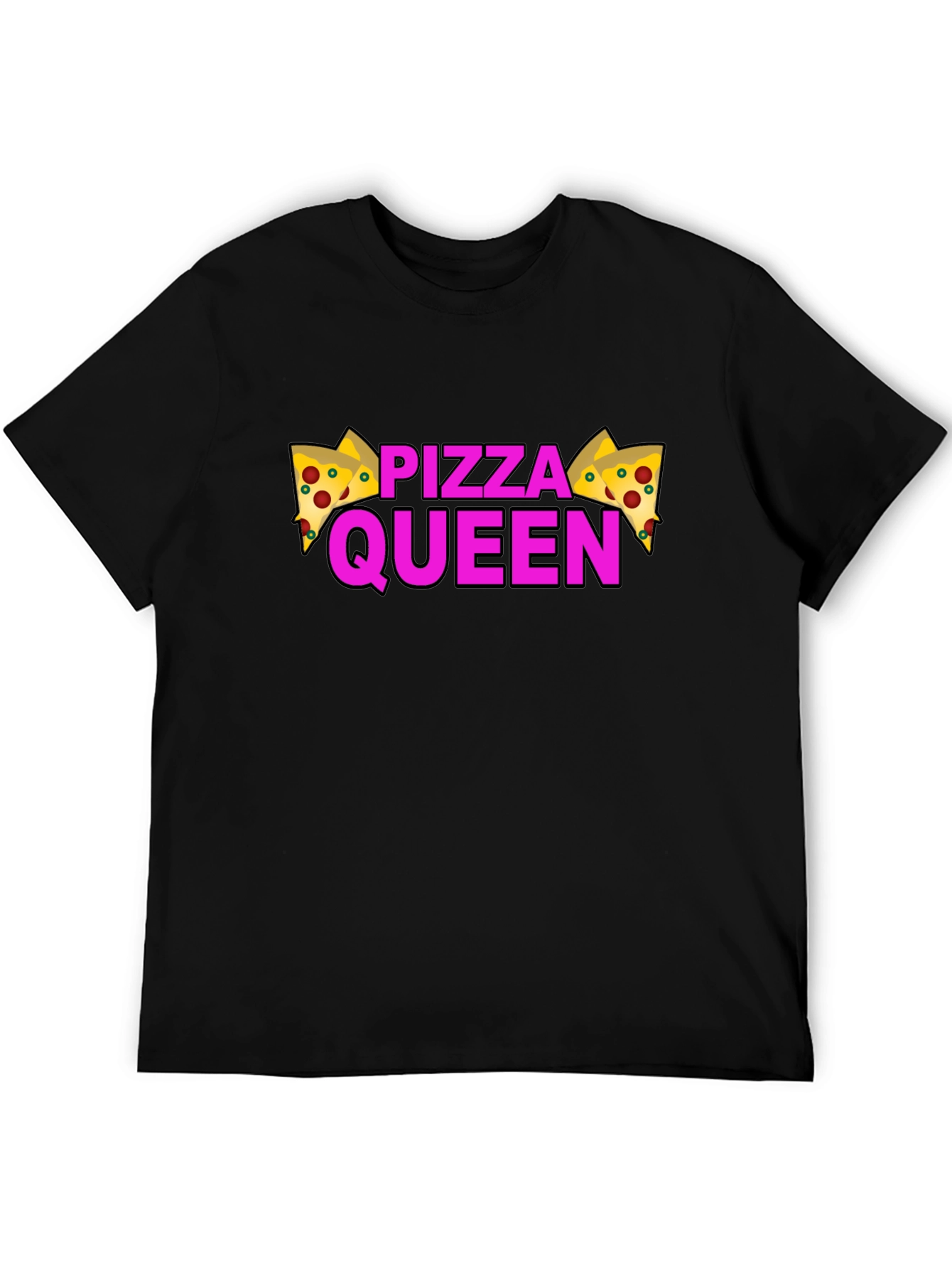 Black Pizza Queen Graphic T-Shirt - Black view 5