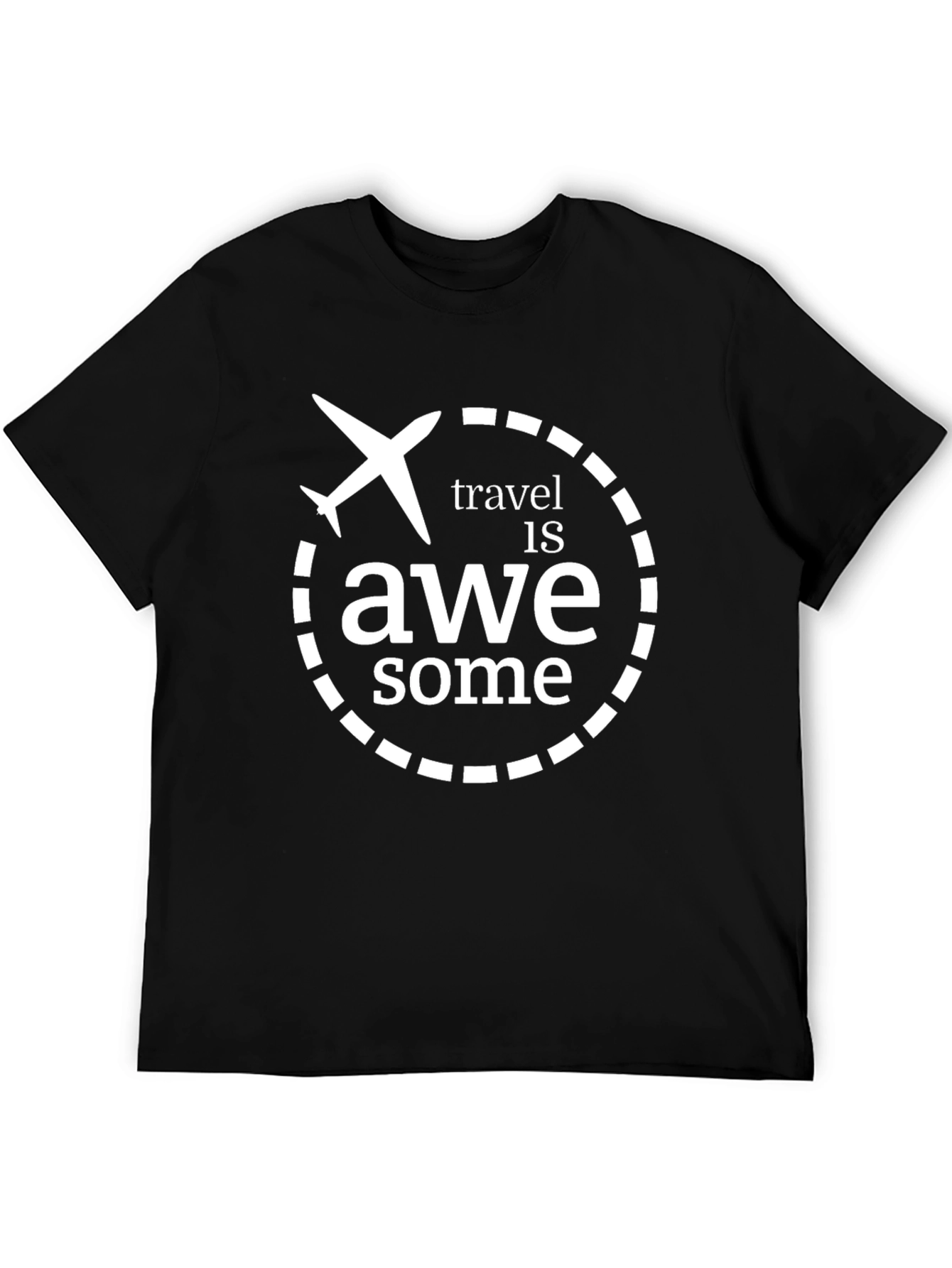 Black Travel Is Awesome Graphic T-Shirt - Black view 5