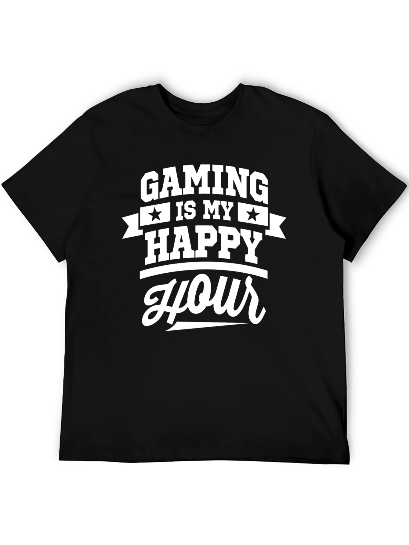 Black Gaming is My Happy Hour Black T-Shirt view 5