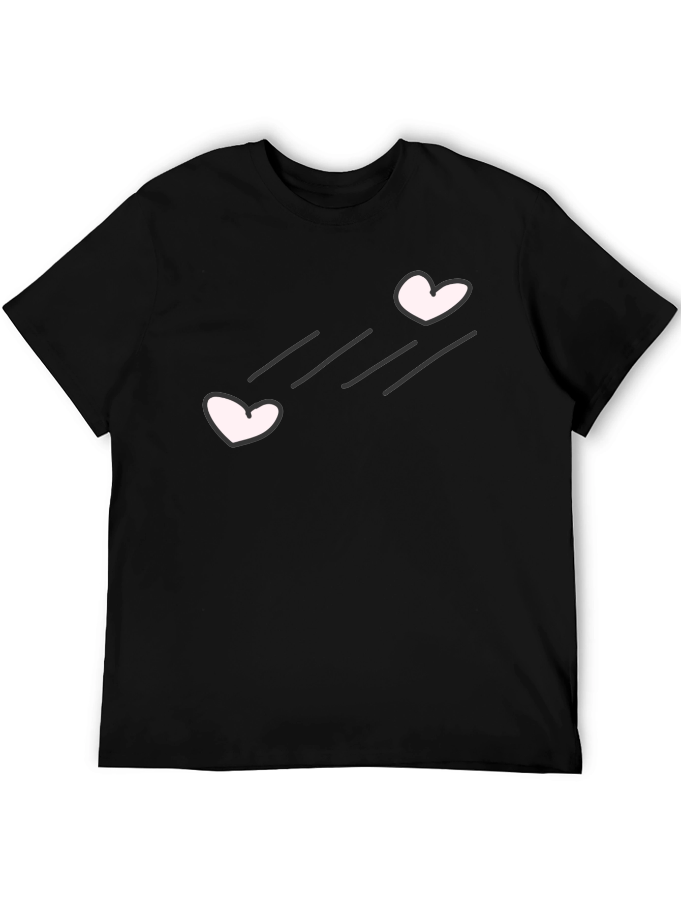 Black Black T-Shirt with Heart Graphic view 5