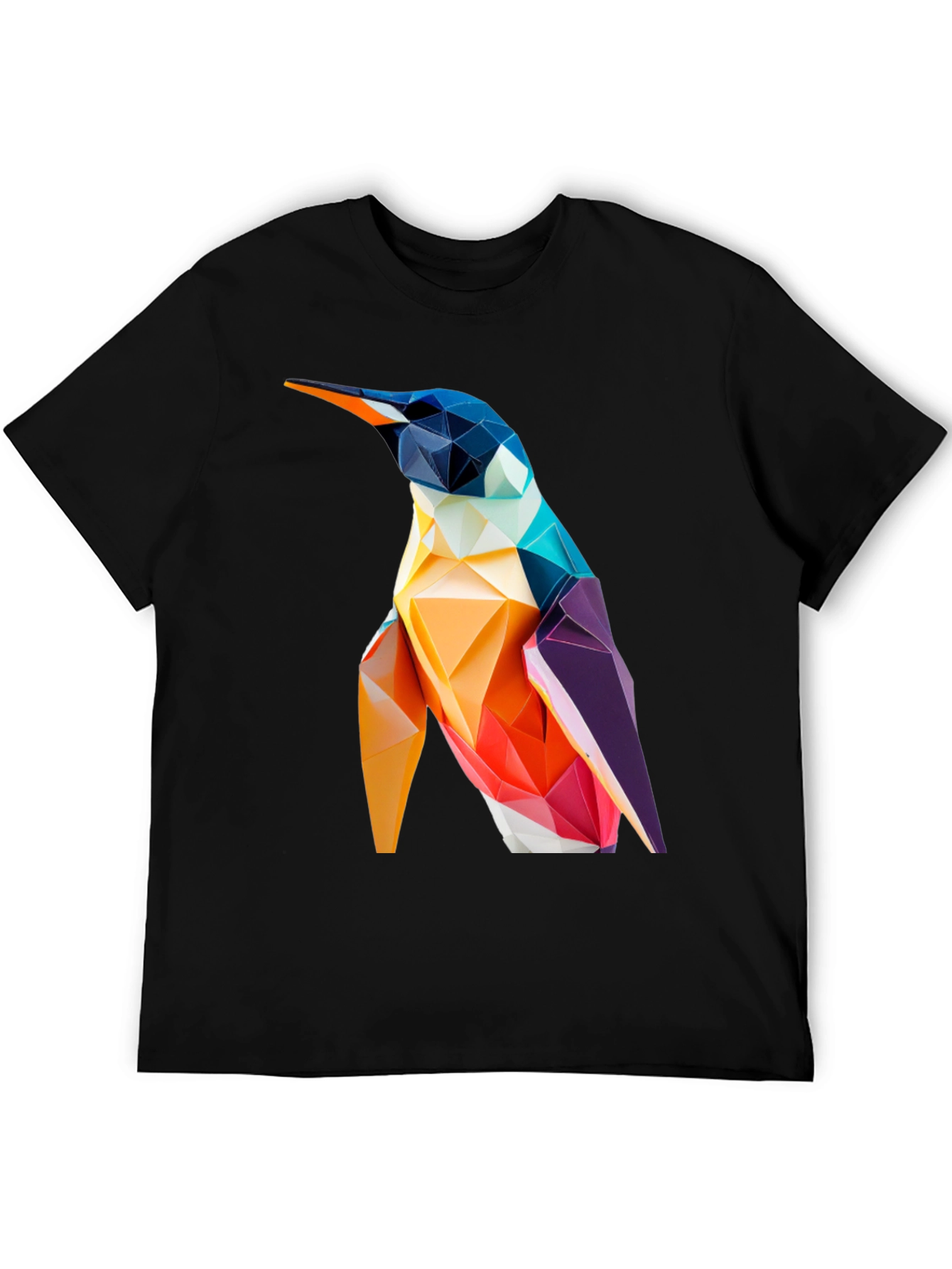Black Geometric Penguin Graphic Tee - Modern Stylish Design view 5