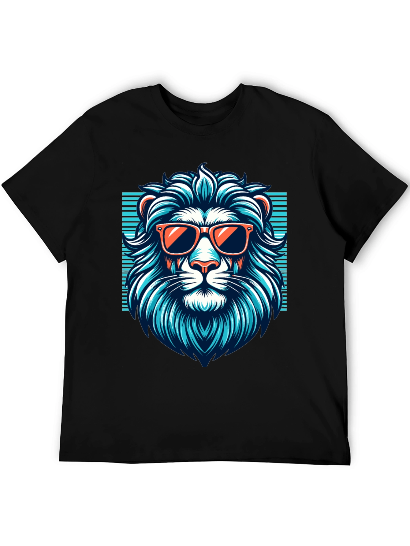 Black Cool Lion Graphic Tee - Black T-Shirt view 5