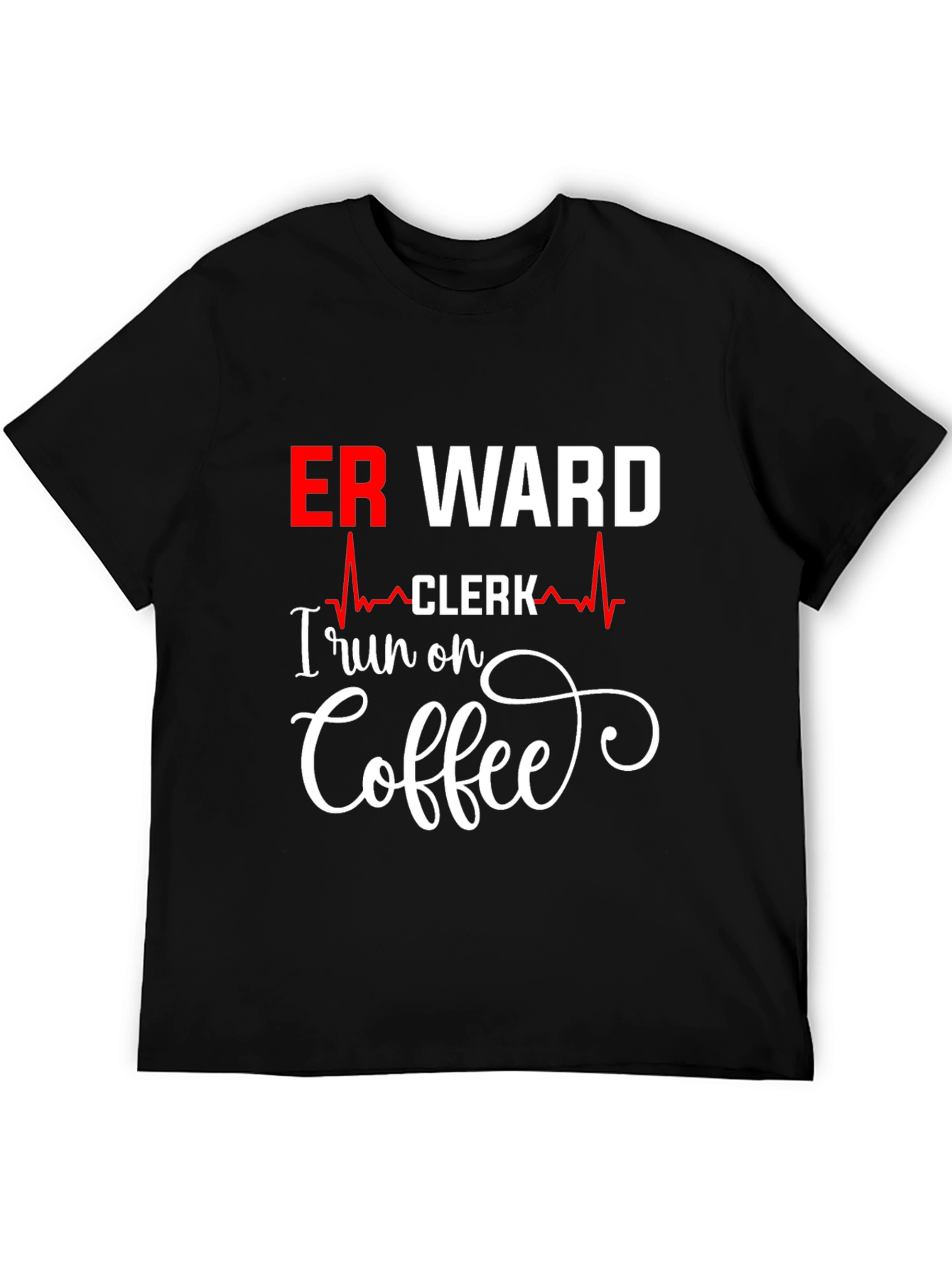 Black ER Ward Clerk Coffee T-Shirt view 5