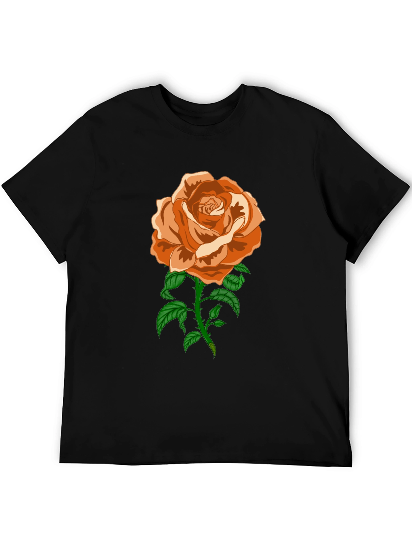 Black Rose Graphic T-Shirt - Casual Black Tee view 5