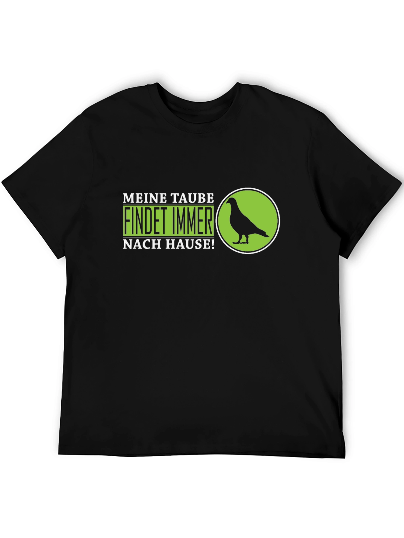Black Meine Taube Pigeon Graphic Tee - Black Cotton T-Shirt view 5