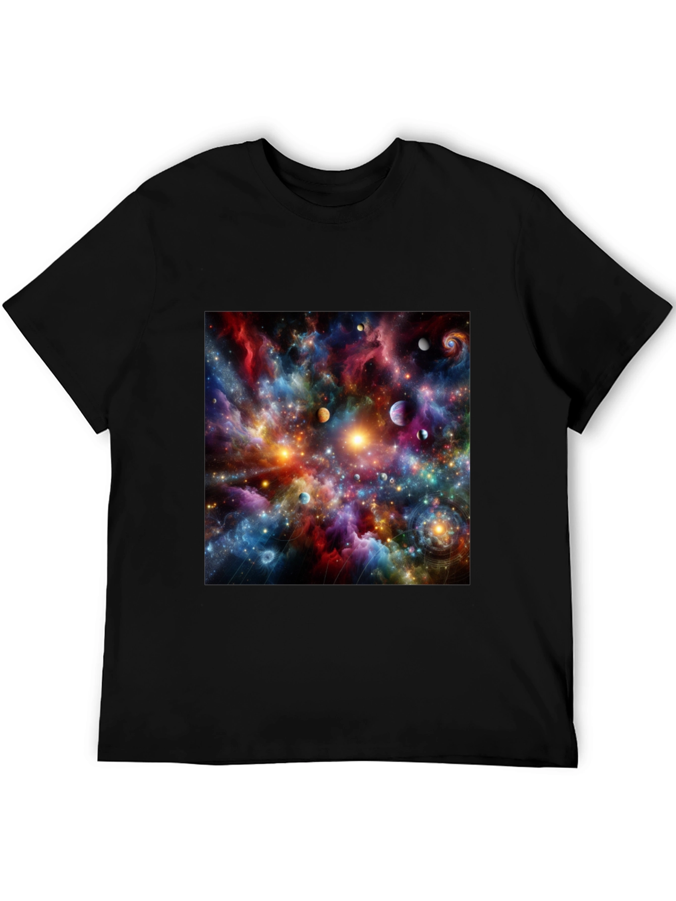 Black Cosmic Nebula Graphic T-Shirt view 5