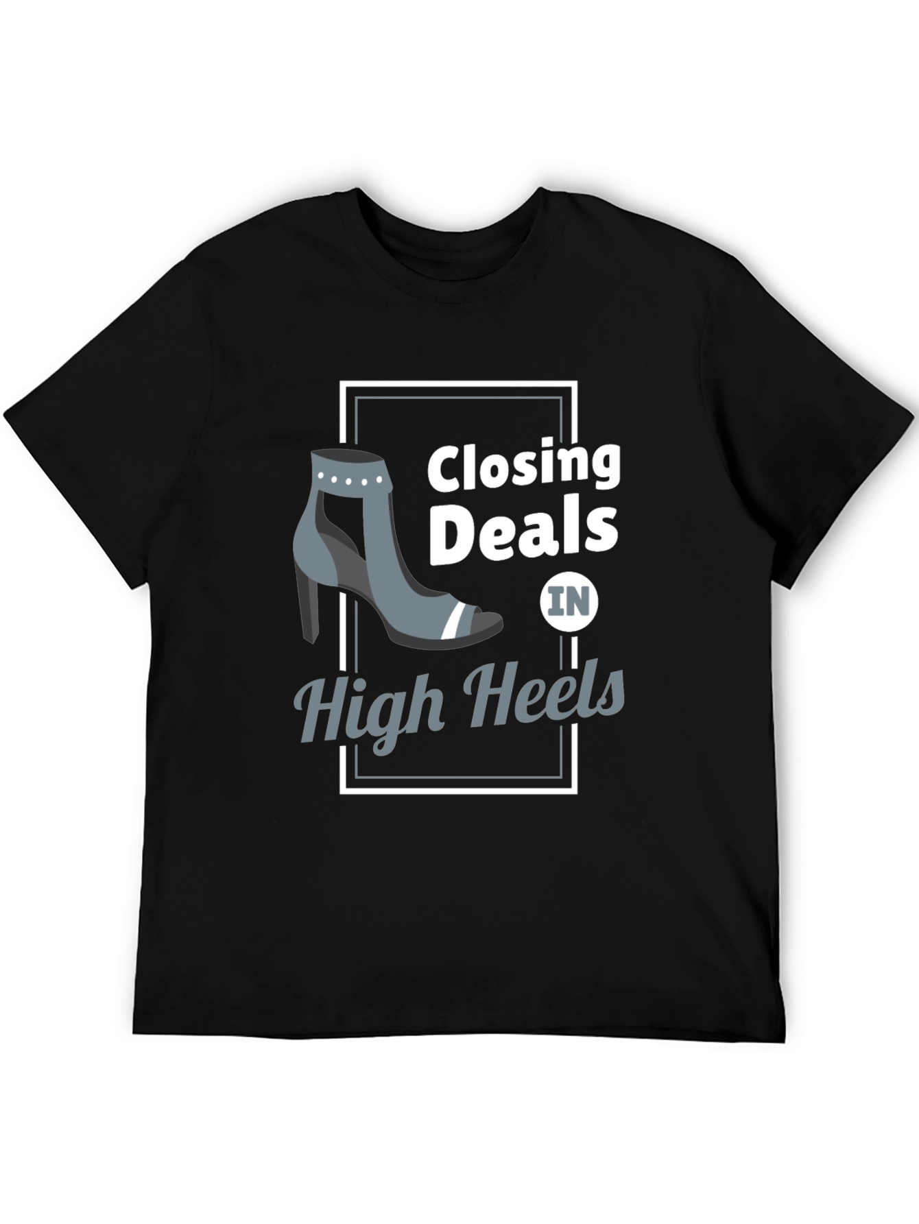 Black Closing Deals in High Heels Graphic Tee view 5
