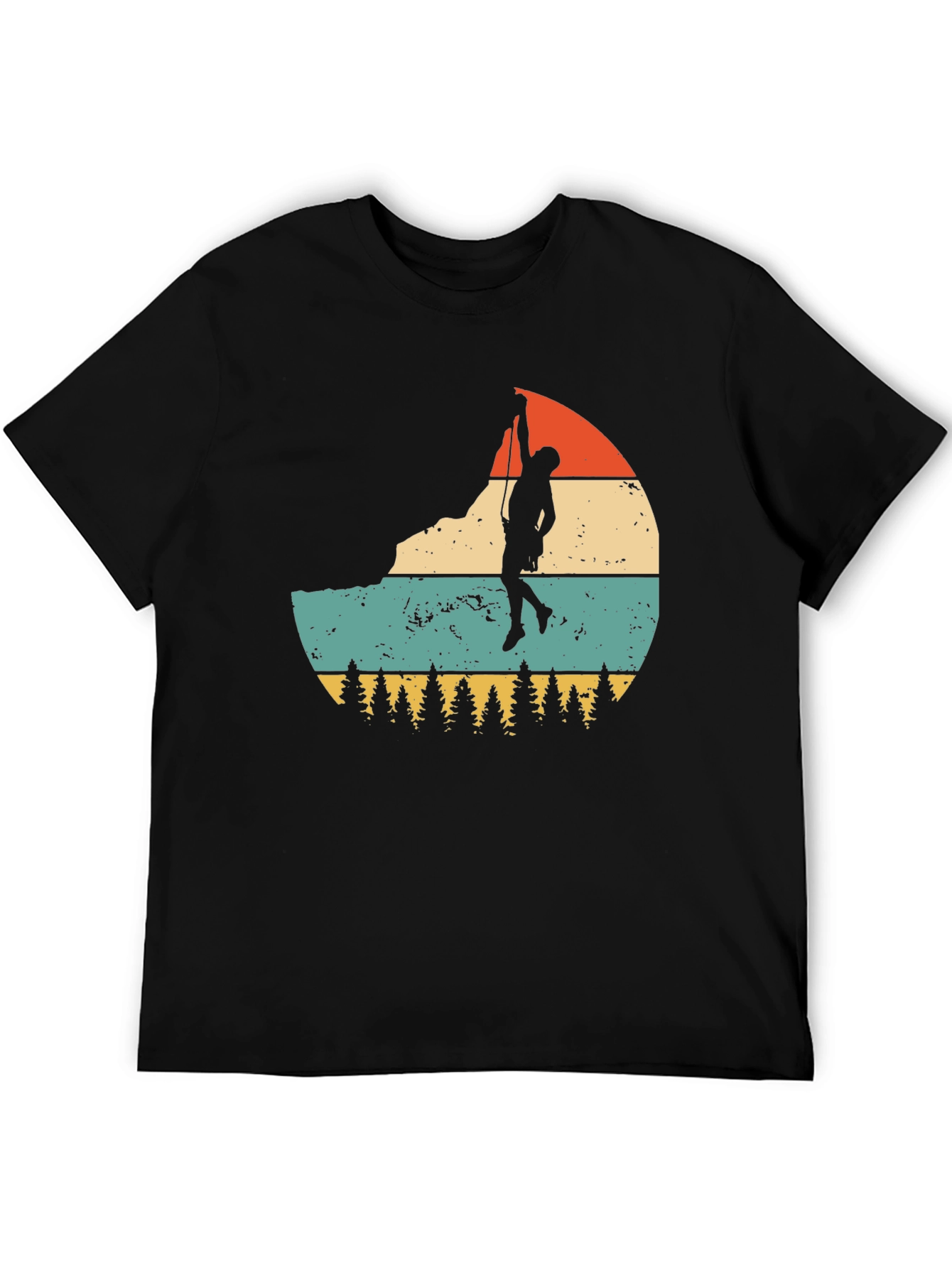 Black Vintage Rock Climber T-Shirt view 5