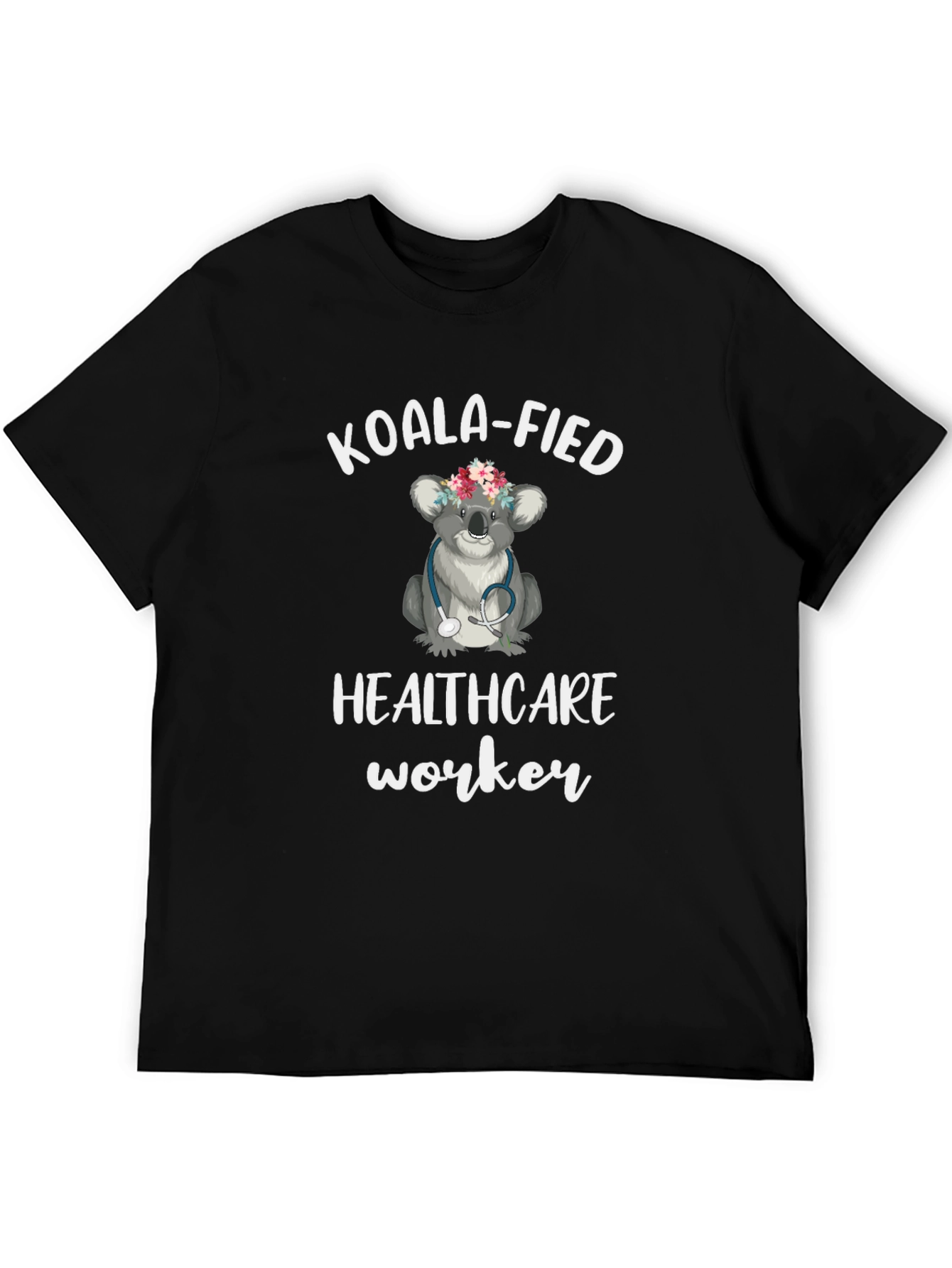Black Koala-fied Healthcare Worker T-Shirt view 5
