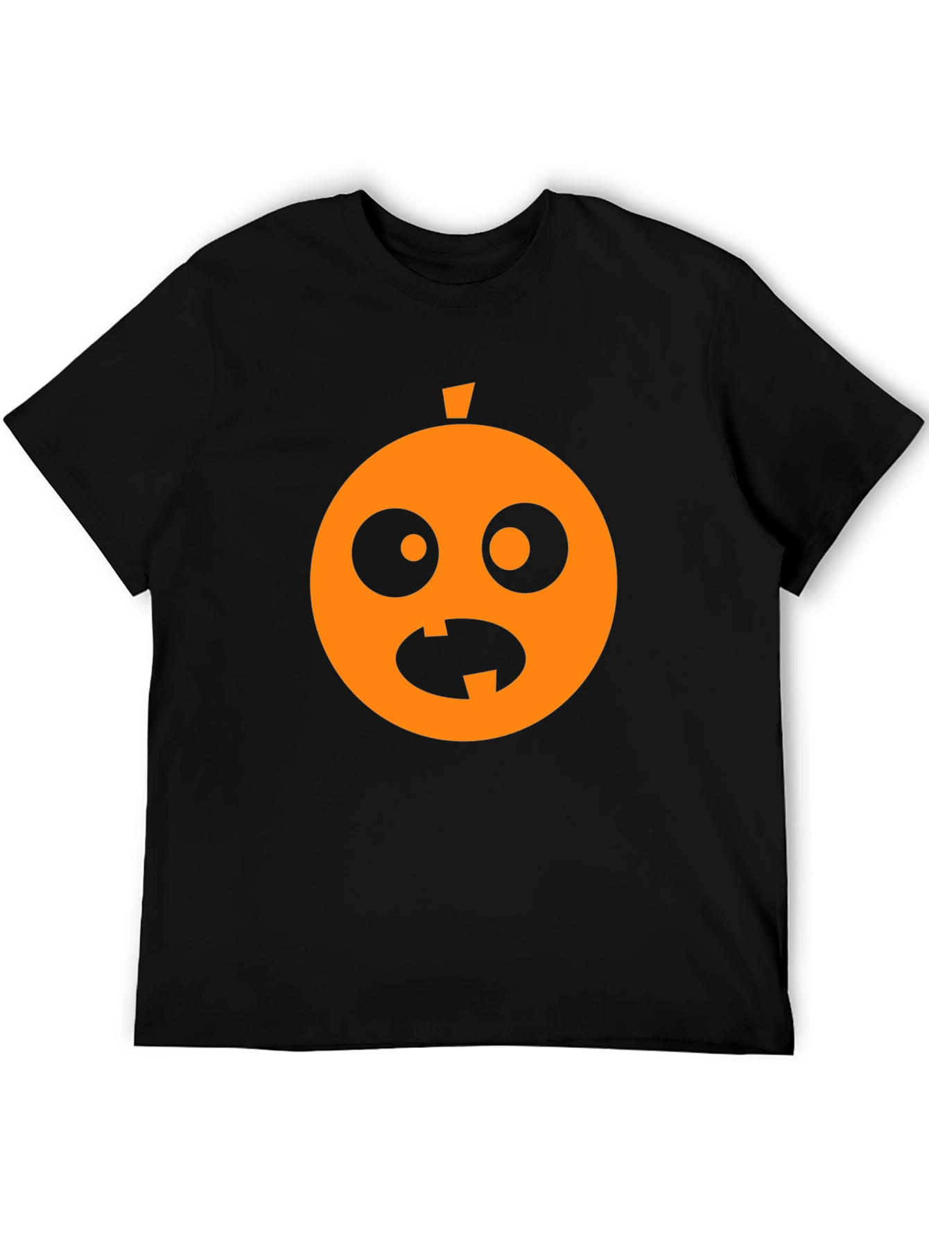 Black Funny Halloween Pumpkin Face Black T-Shirt view 5
