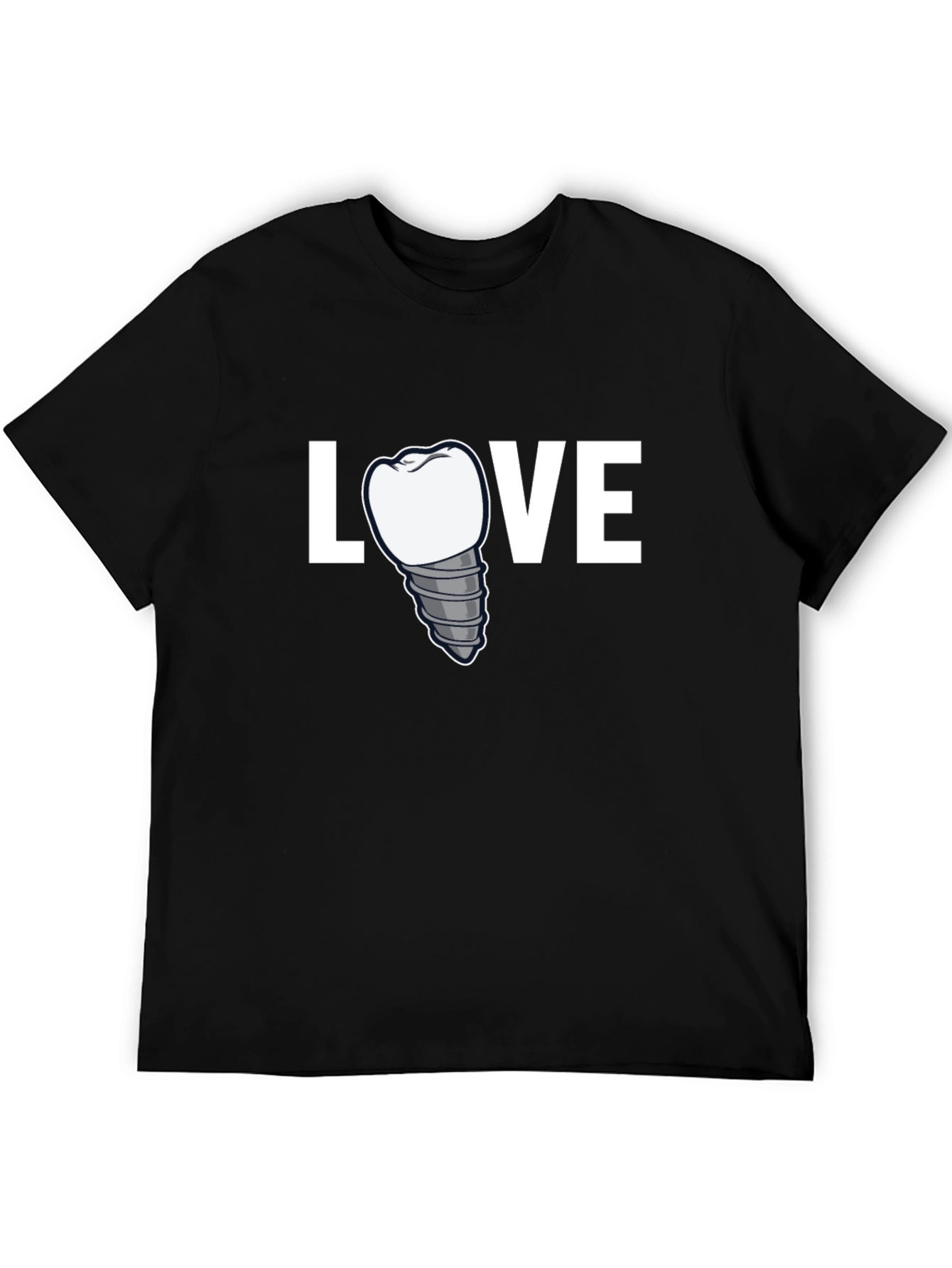 Black Love Dental Implant T-Shirt - Dentist Gift view 5