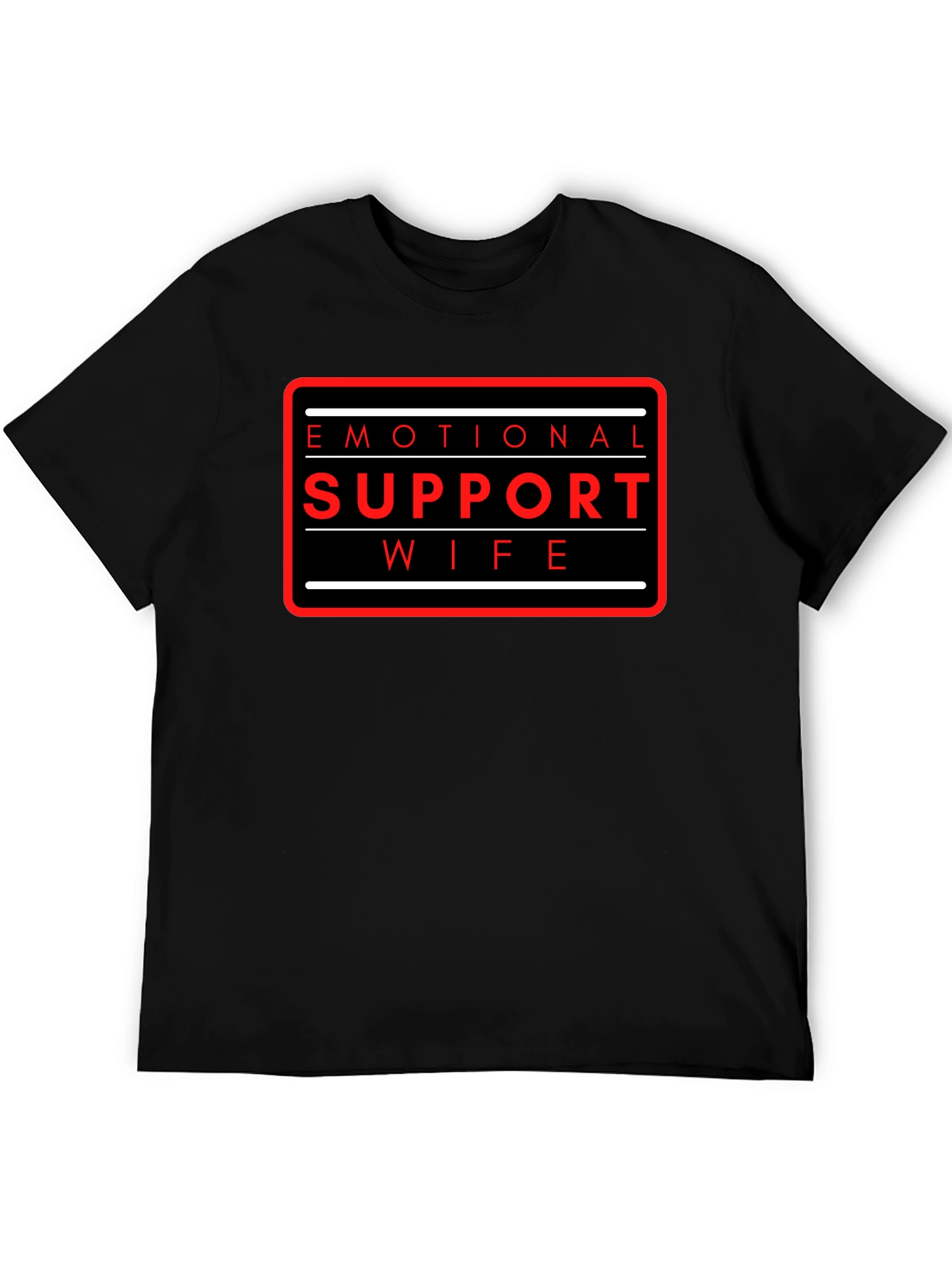Black Emotional Support Wife T-Shirt - Funny Graphic Tee view 5