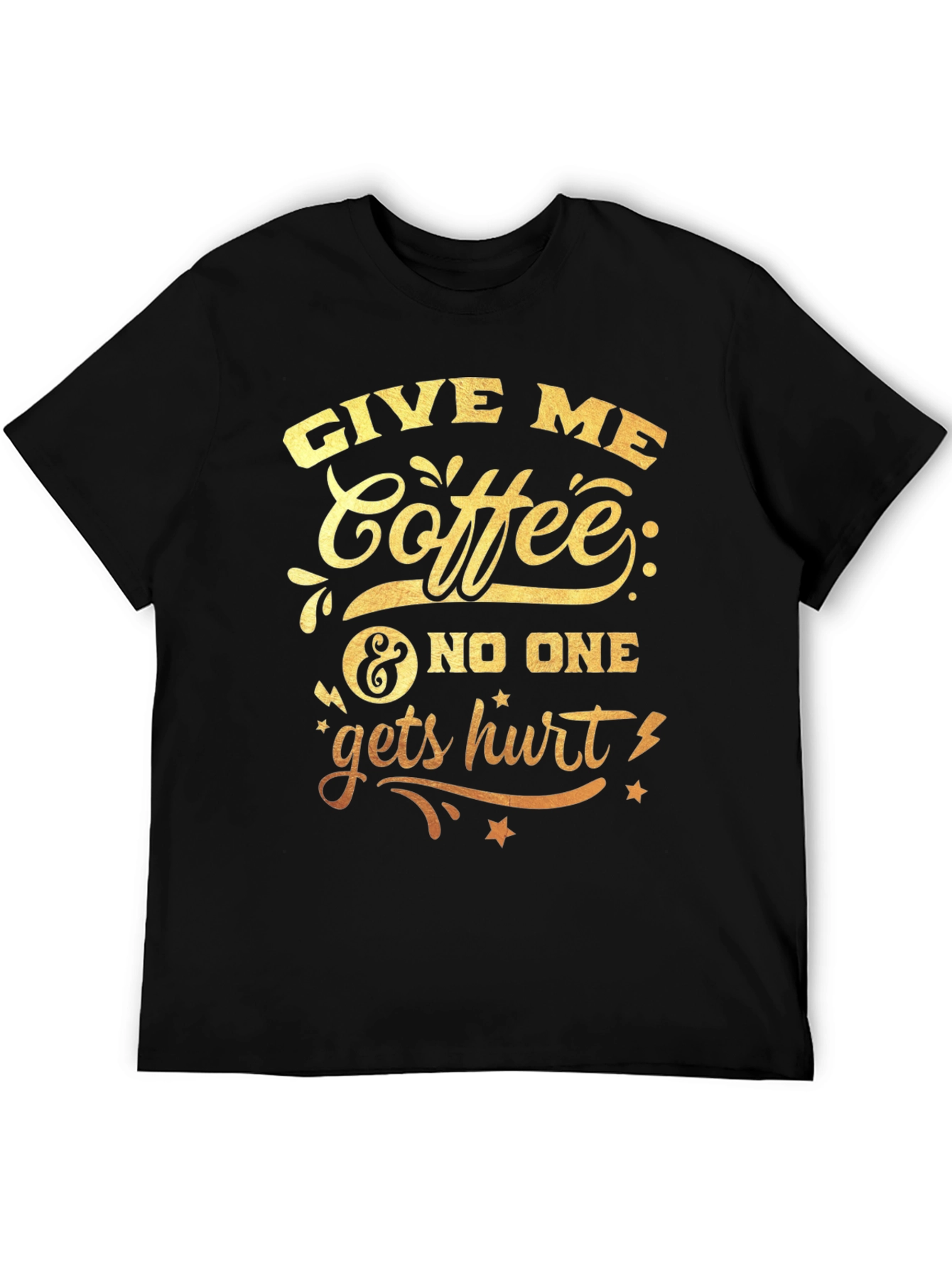Black Give Me Coffee Graphic T-Shirt view 5