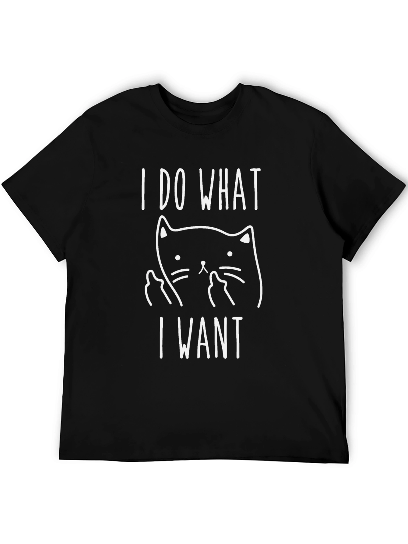 Black I Do What I Want Cat Graphic Tee - Black view 5