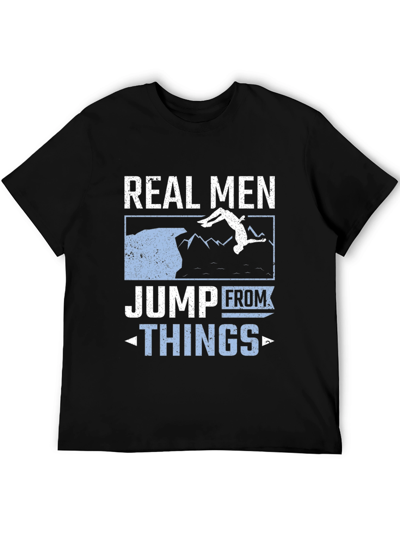 Black Real Men Jump From Things T-Shirt view 5