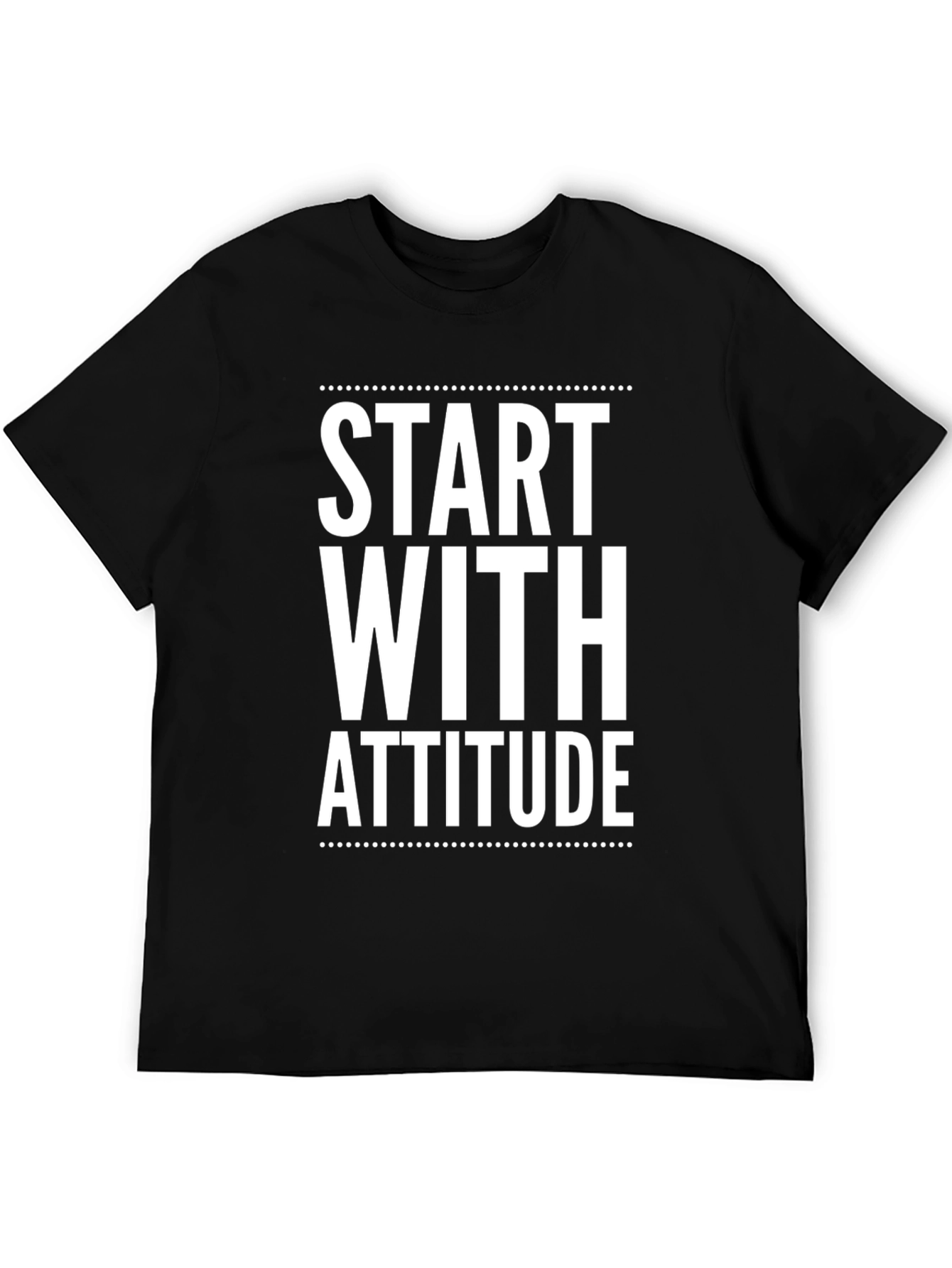 Black Start With Attitude Graphic Tee - Black view 5