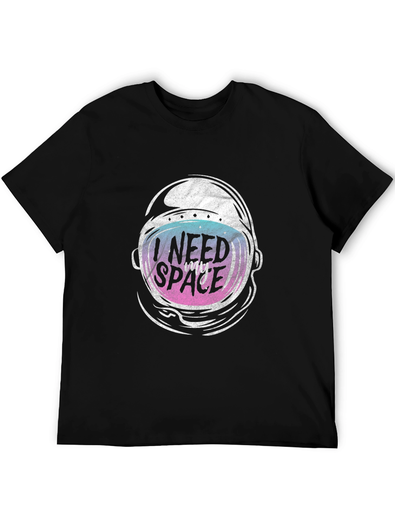 Black I Need My Space Black T-Shirt view 5