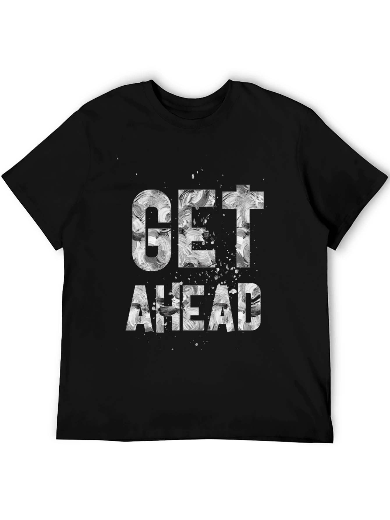 Black Get Ahead Graphic Tee - Stylish Slogan T-Shirt view 5