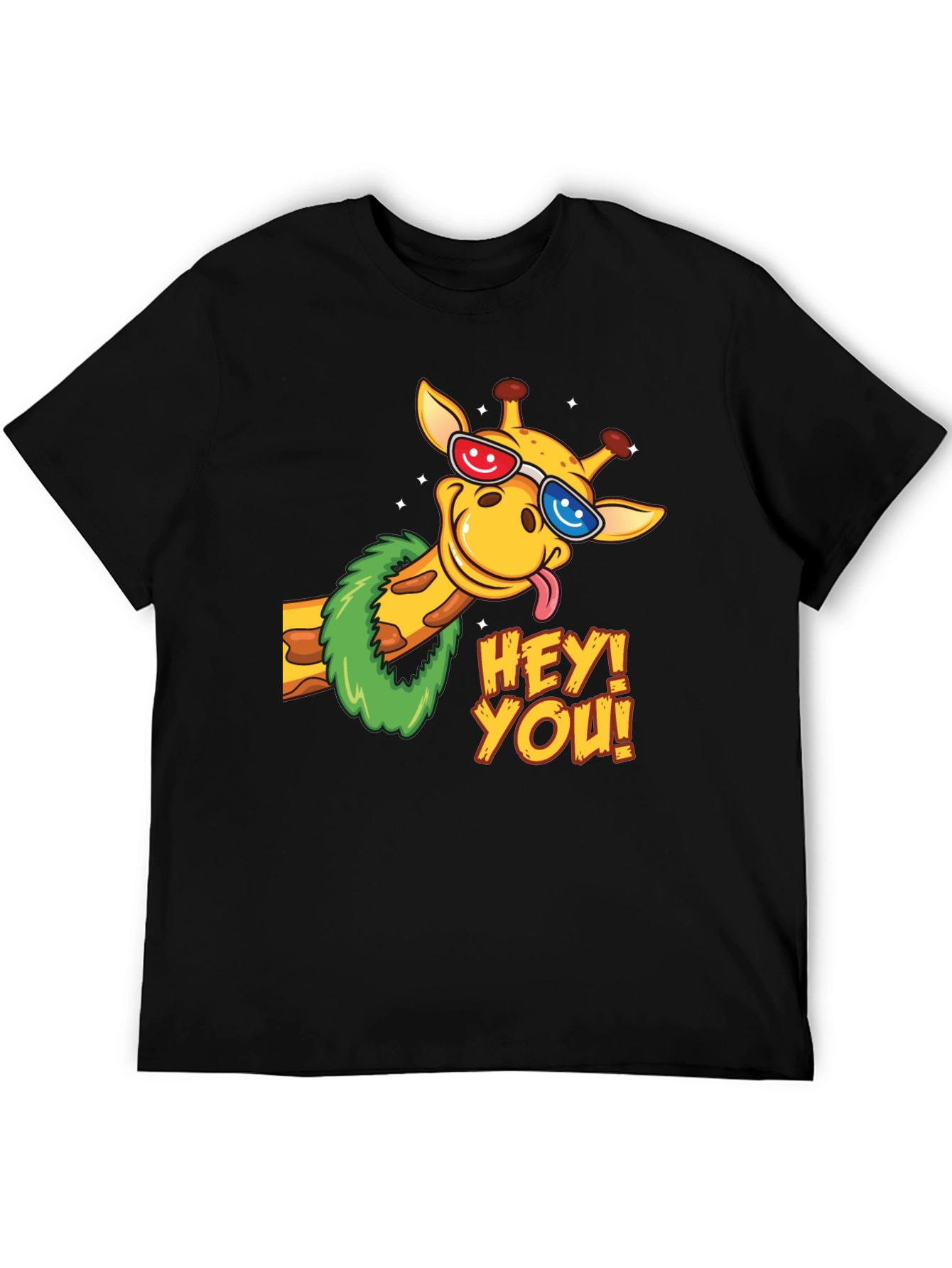 Black Fun Giraffe Graphic Tee - Hey You! view 5