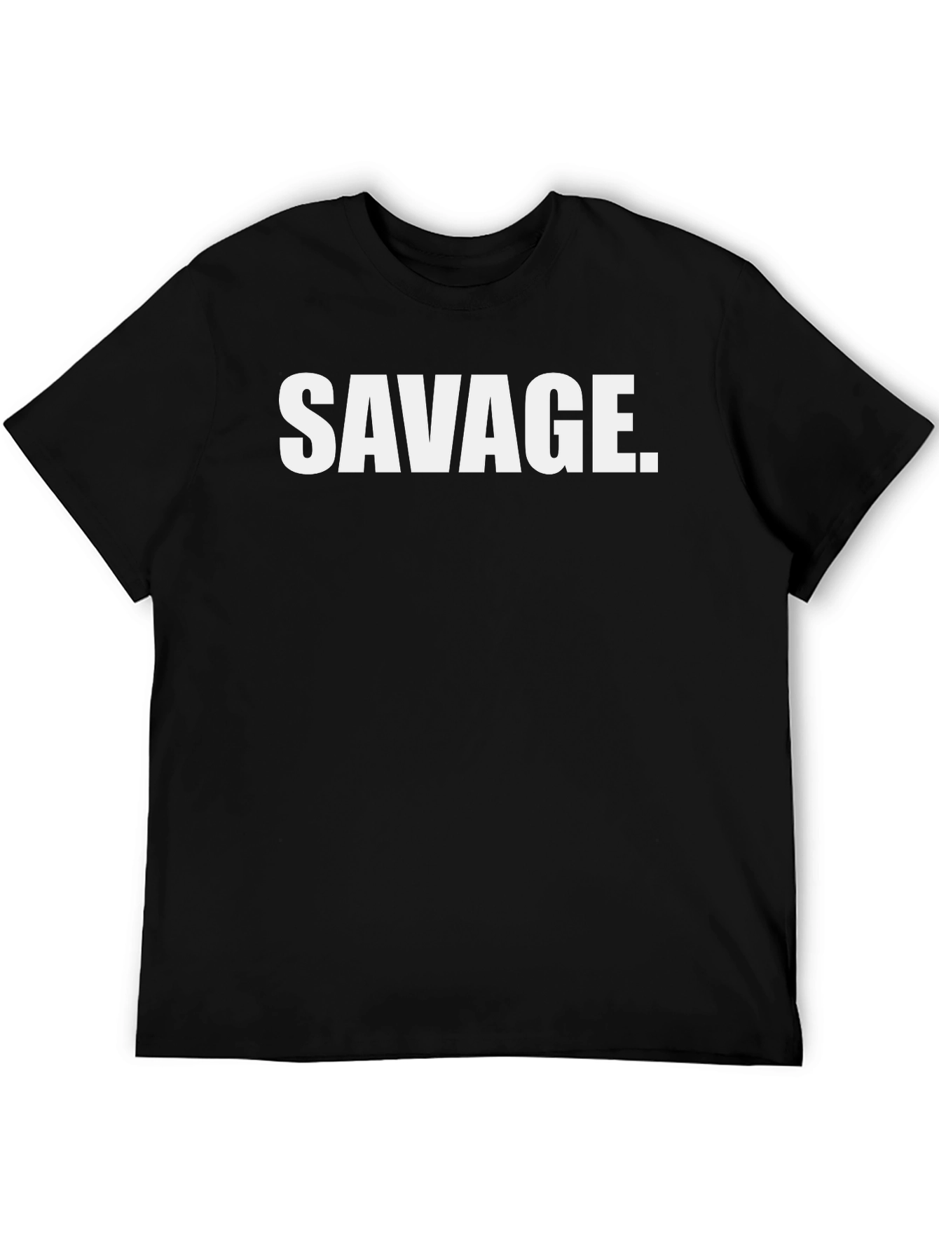 Black Savage Graphic Print Black T-Shirt view 5