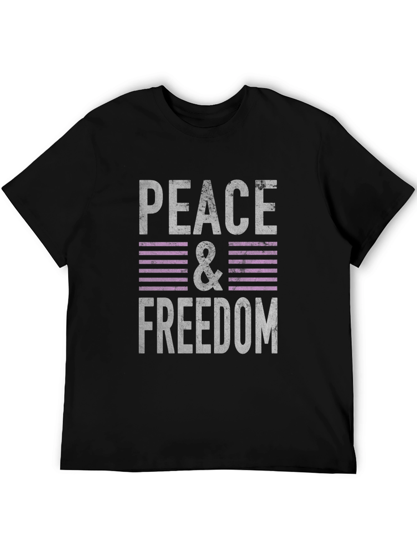 Black Peace & Freedom Graphic T-Shirt - Relaxed Fit view 5