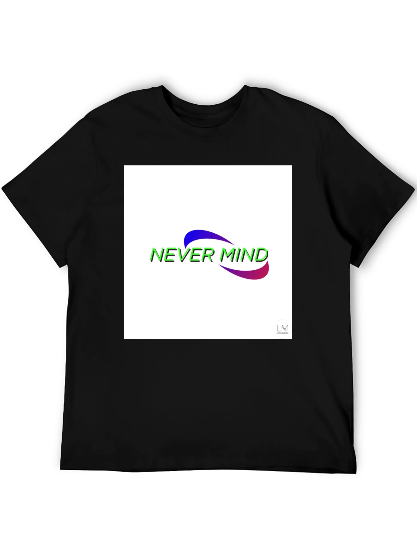 Black Never Mind Graphic Black T-Shirt view 5