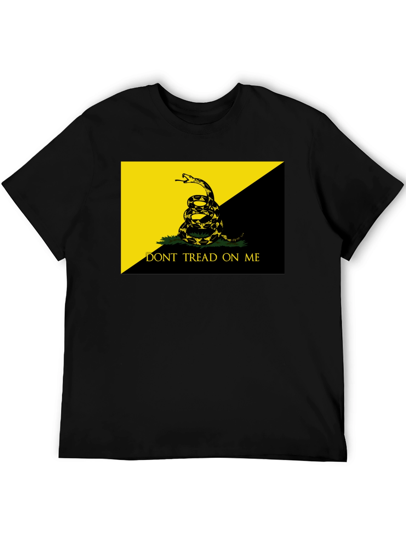 Black Don't Tread On Me Black T-Shirt view 5