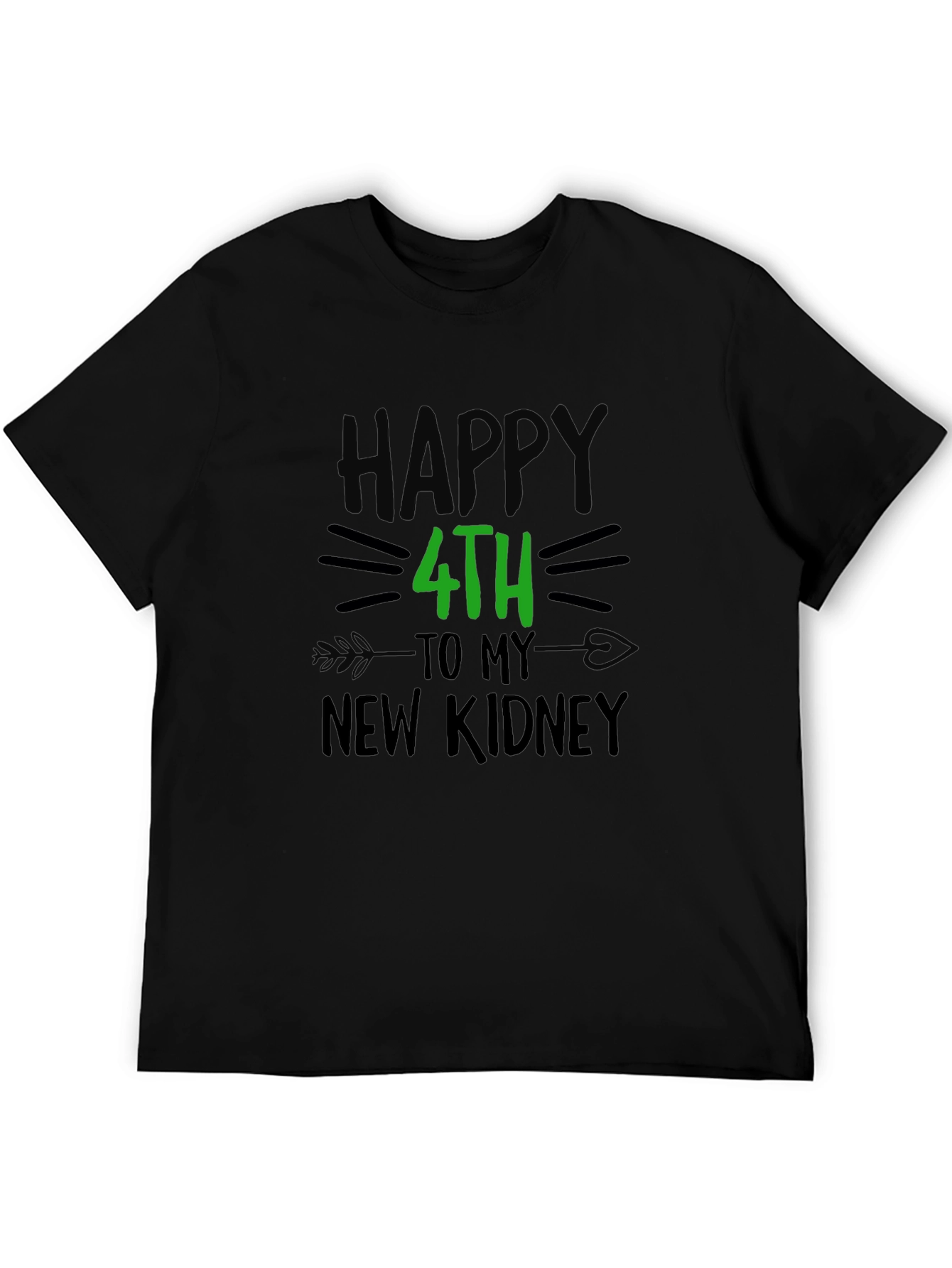 Black Happy 4th to My New Kidney Graphic Tee view 5