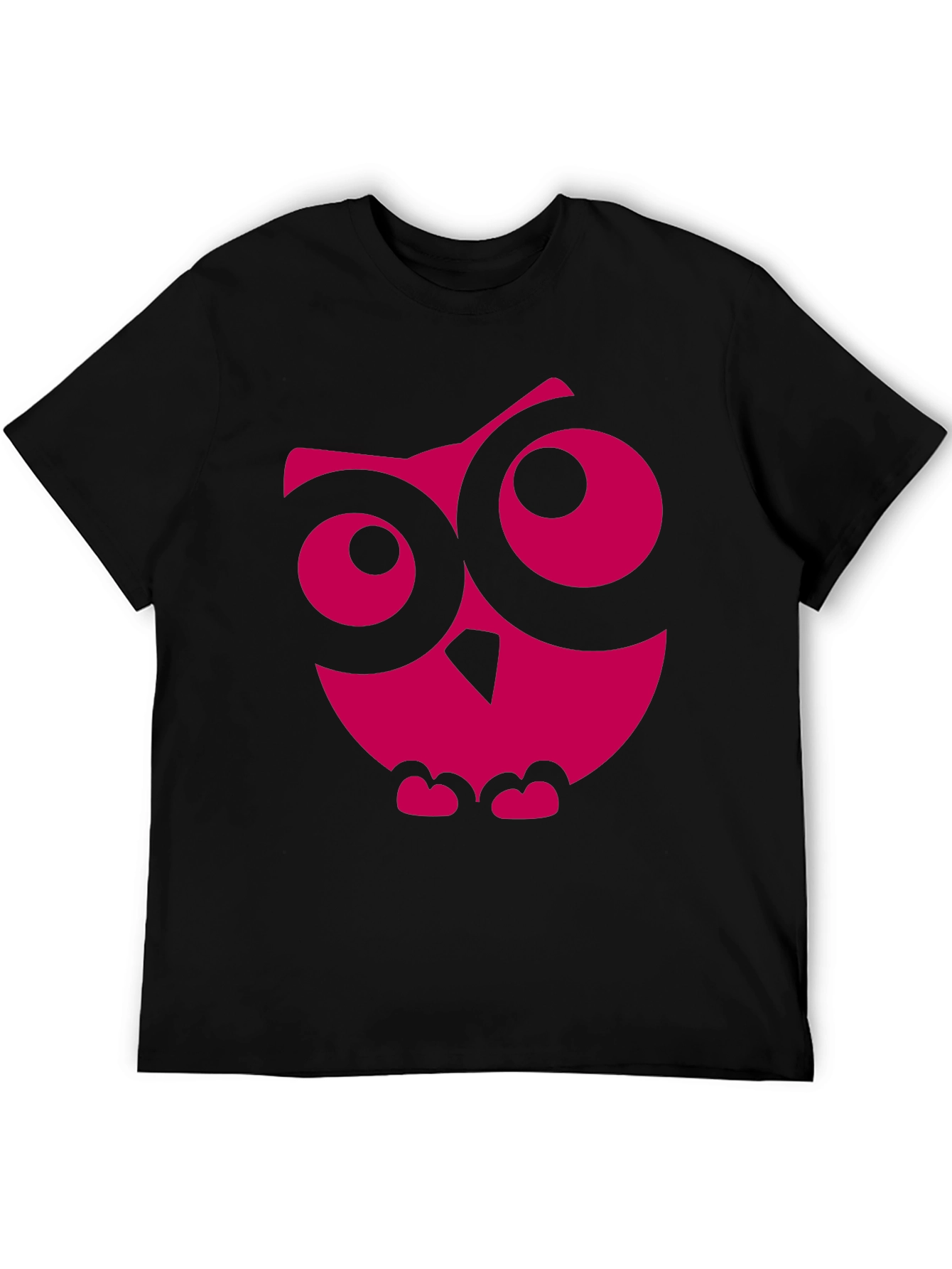 Black Cool Owl Graphic Print Black T-Shirt view 5