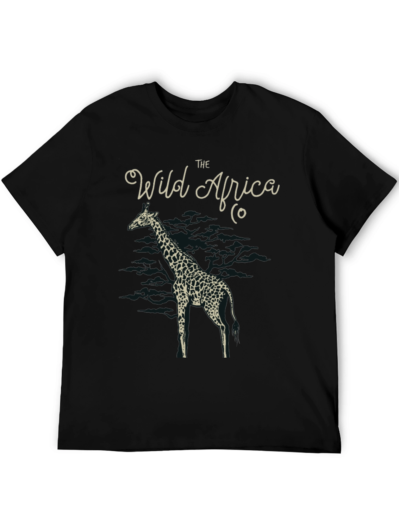 Black The Wild Africa Co. Giraffe Print Black T-Shirt view 5