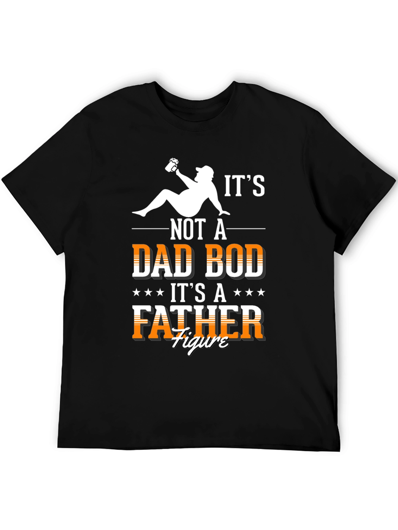 Black Dad Bod Father Figure T-Shirt - Funny Dad Tee view 5