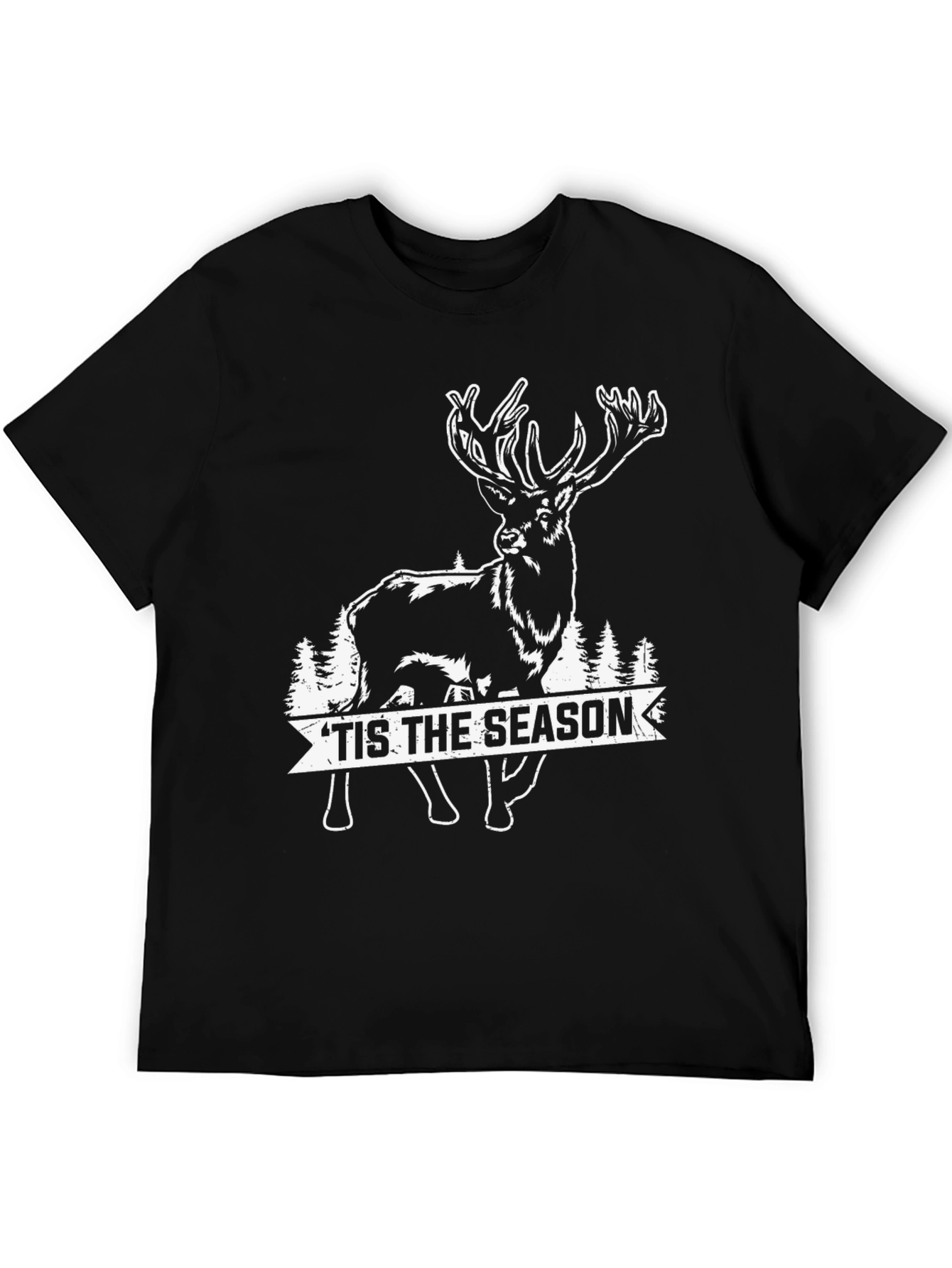 Black Holiday Deer Graphic Tee - 'Tis the Season view 5