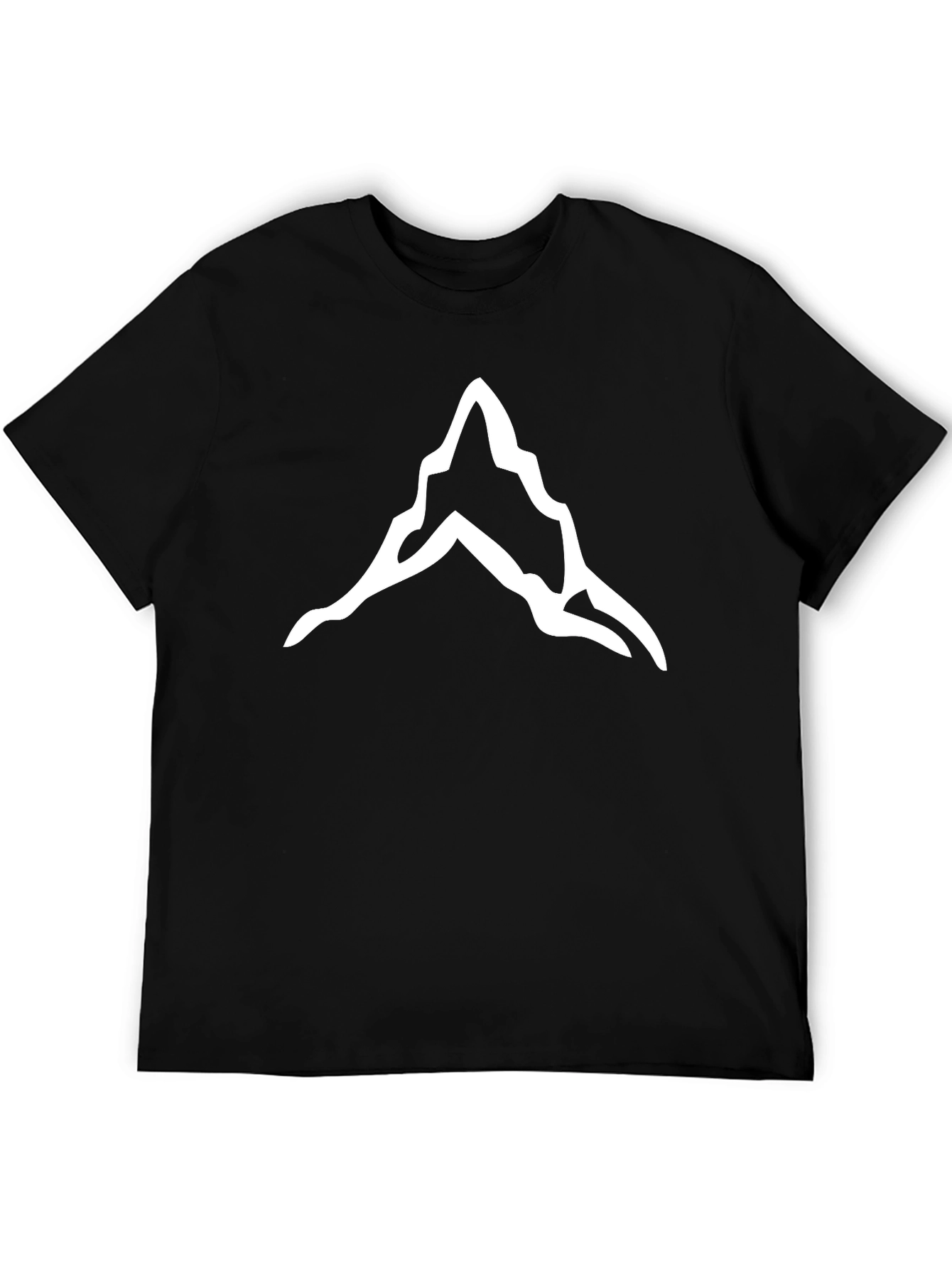 Black Mountain Peak Graphic Tee - Black Cotton T-Shirt view 5