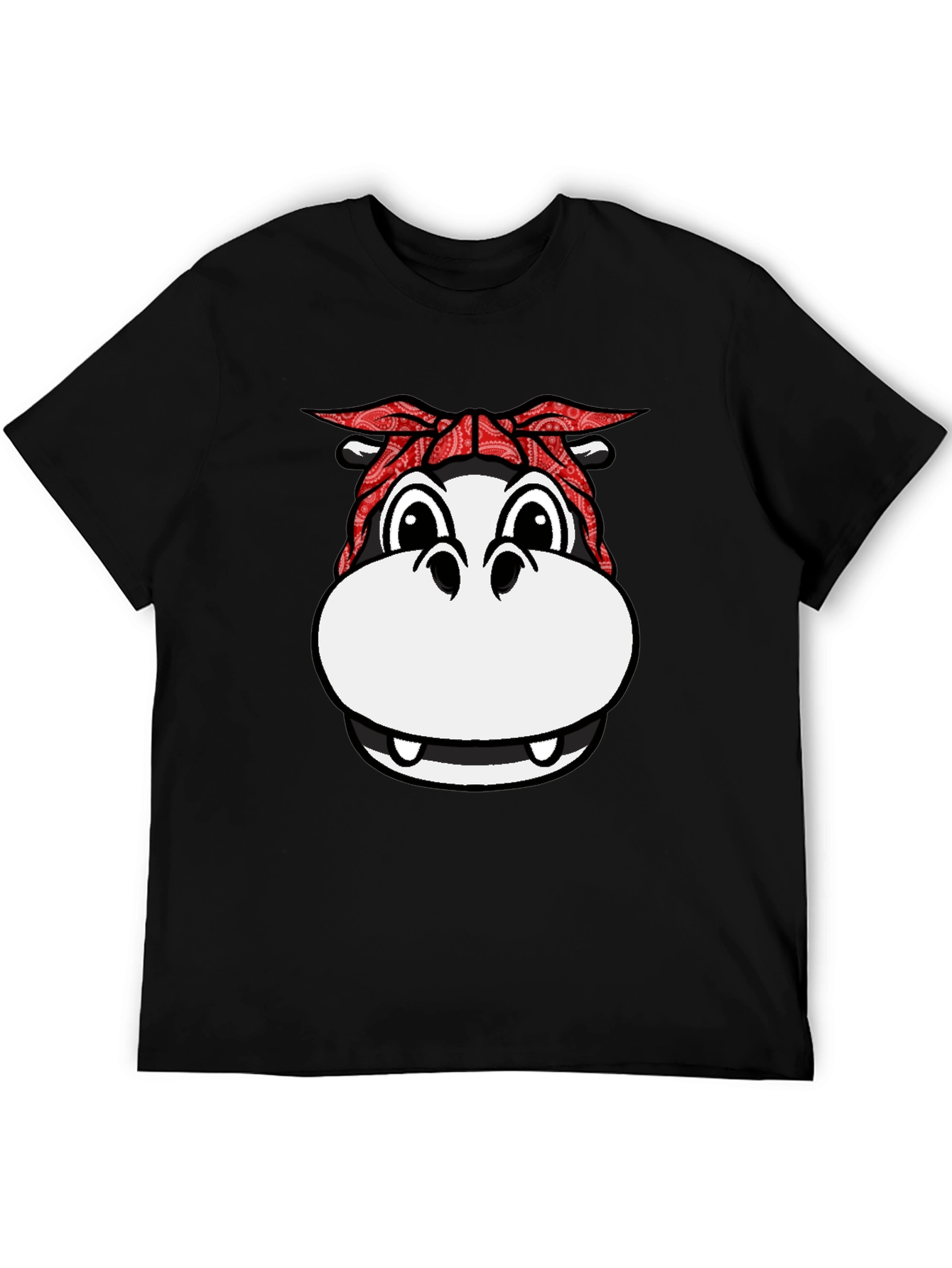 Black Gangster Hippo T-Shirt - Funny Animal Graphic Tee view 5