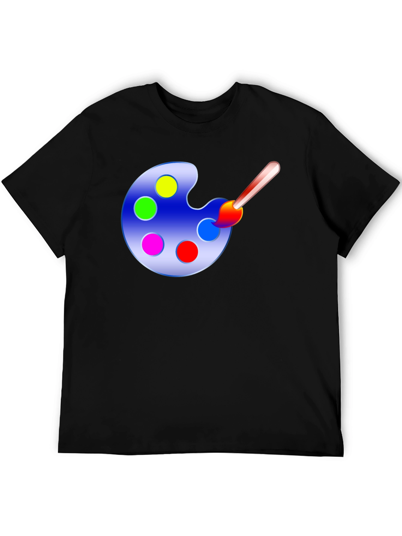Black Painter's Palette Graphic Tee - Art Lover's T-Shirt view 5