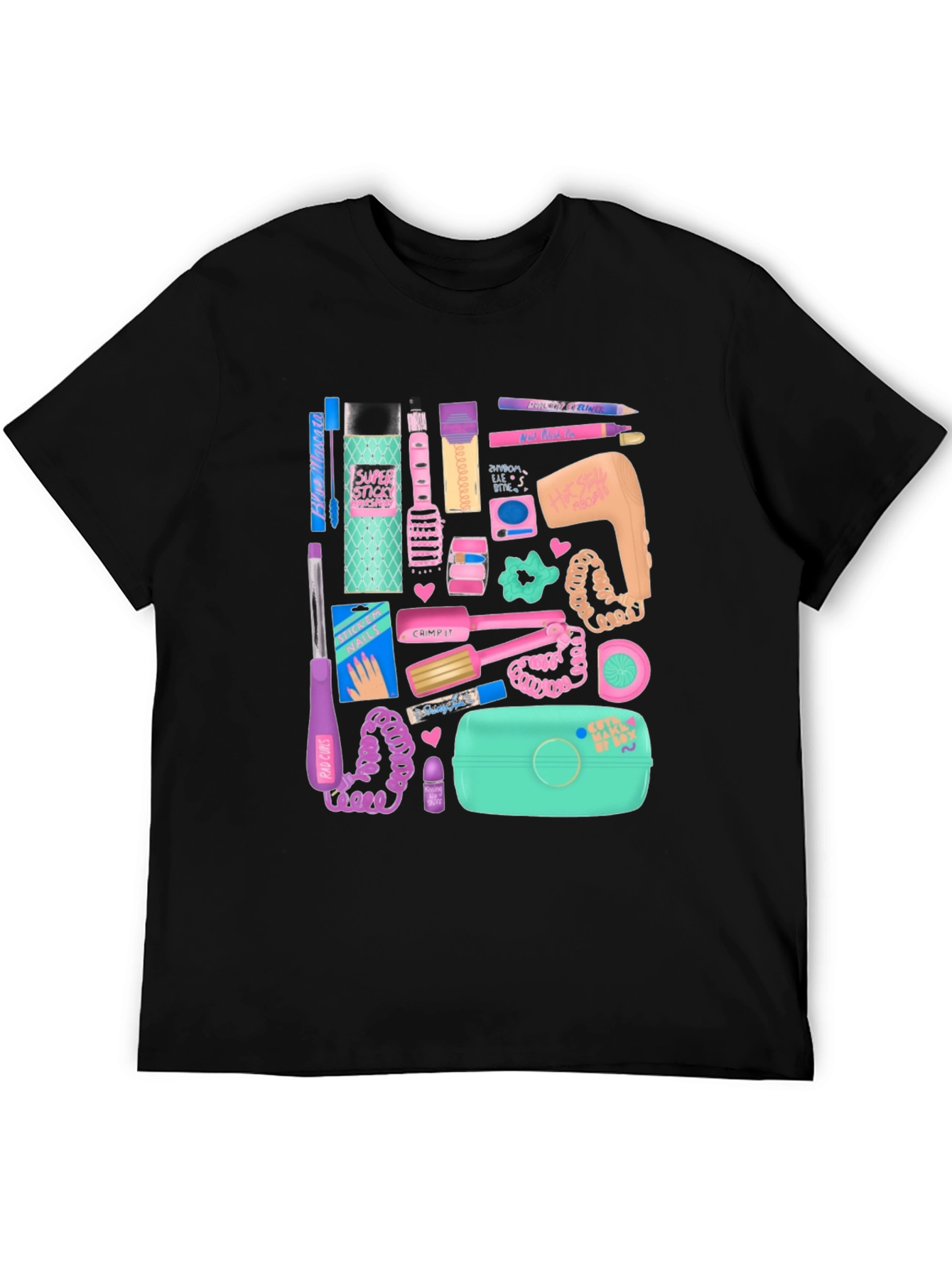 Black Retro 90s Girl Glam T-Shirt view 5