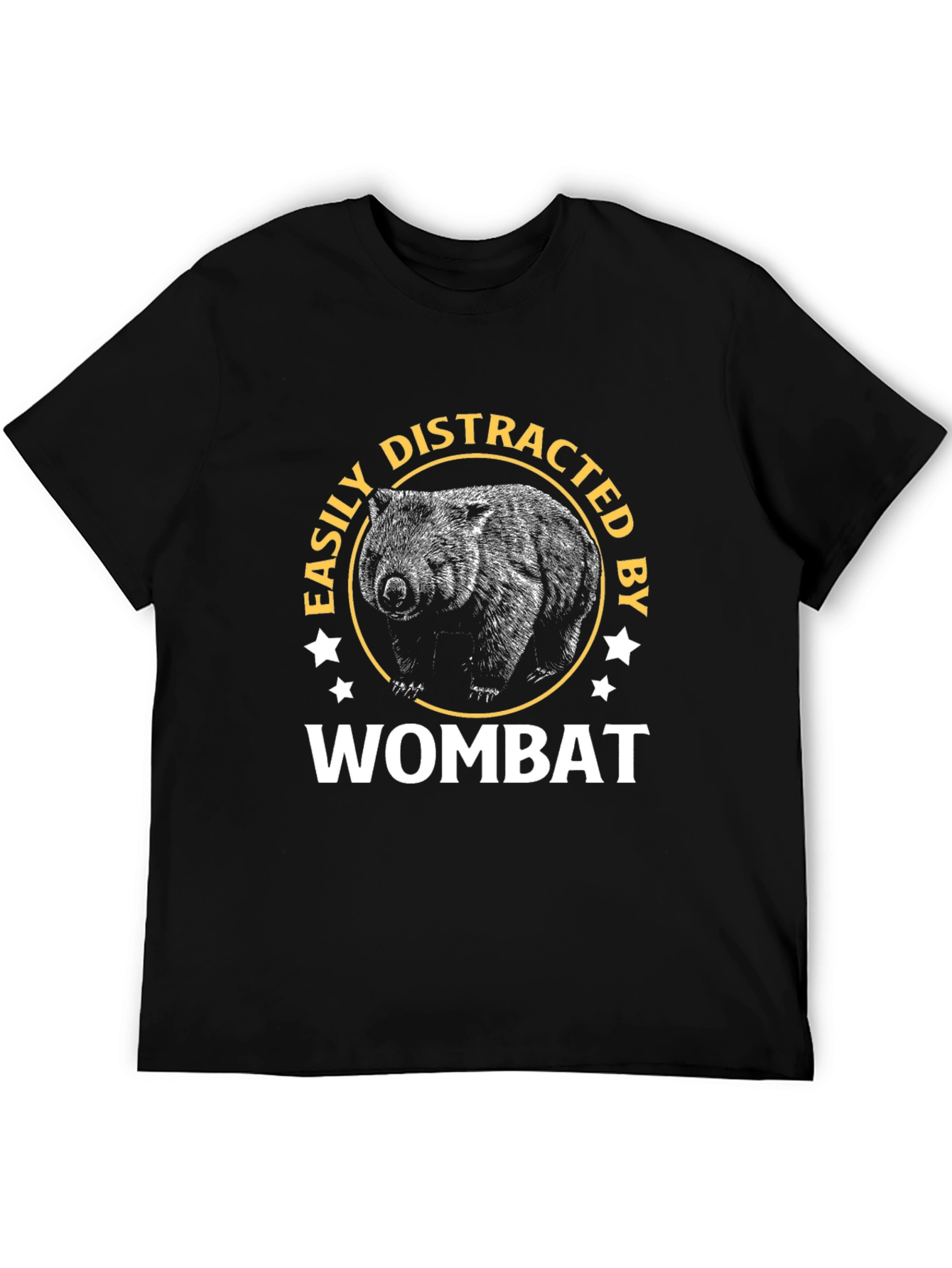 Black Easily Distracted By Wombat Graphic T-Shirt view 5