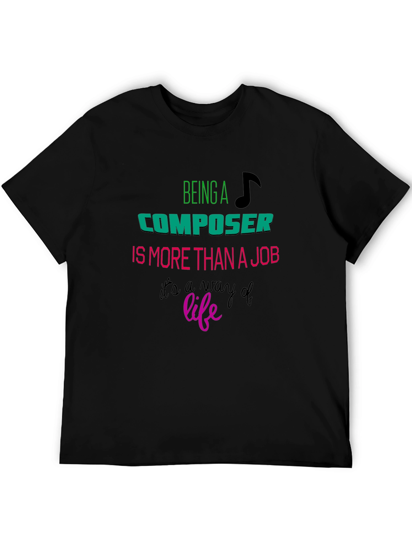 Black Composer Lifestyle Tee - Musician Gift Shirt view 5