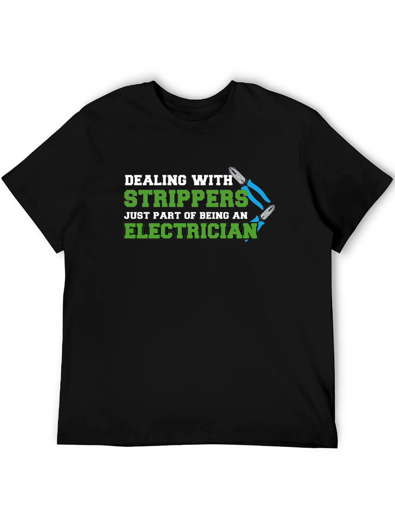 Black Electrician Stripper Humor Graphic T-Shirt view 5