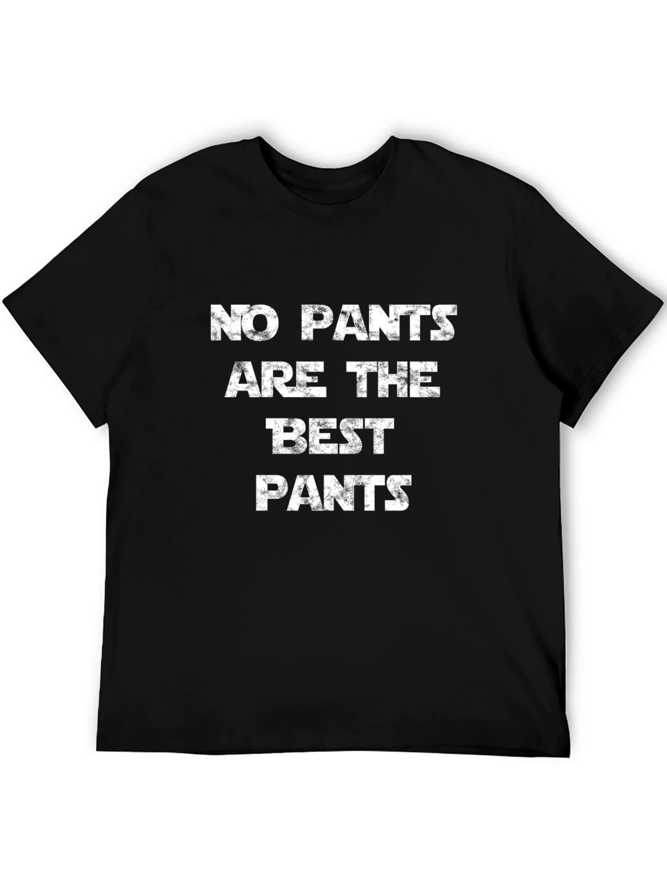 Black Funny "No Pants Are The Best Pants" Black Graphic Tee view 5