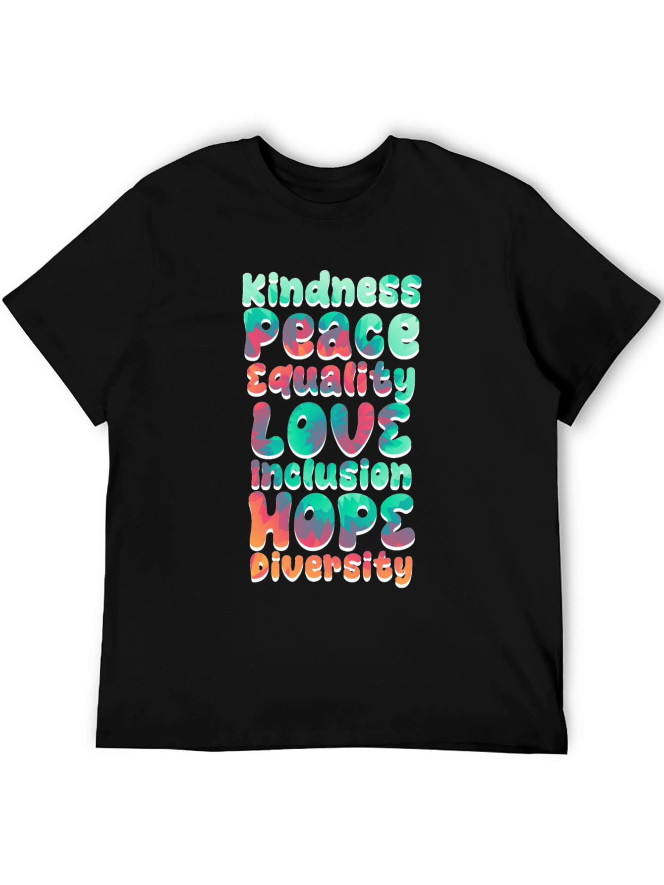 Black Kindness Peace Love Equality T-Shirt view 5