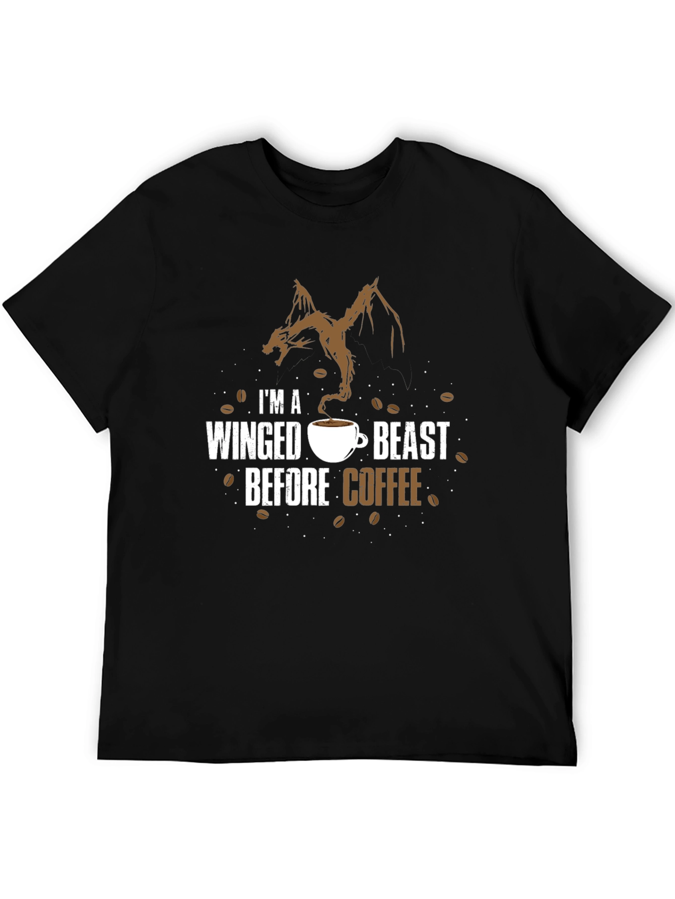 Black Winged Beast Coffee T-Shirt - Novelty Graphic Tee view 5