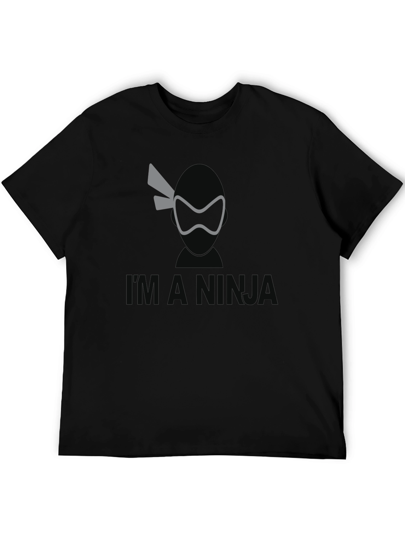 Black I'm a Ninja Graphic Tee - Black Short Sleeve T-Shirt view 5