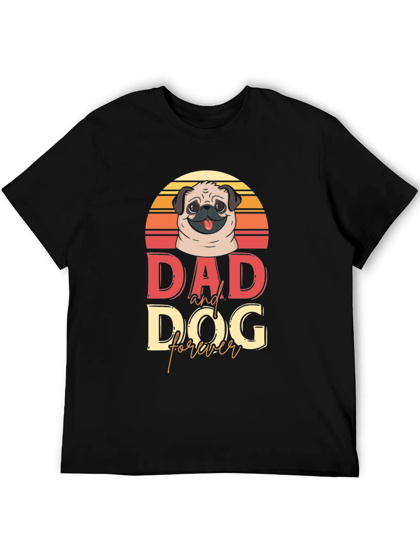 Black Dad and Dog Forever T-Shirt view 5