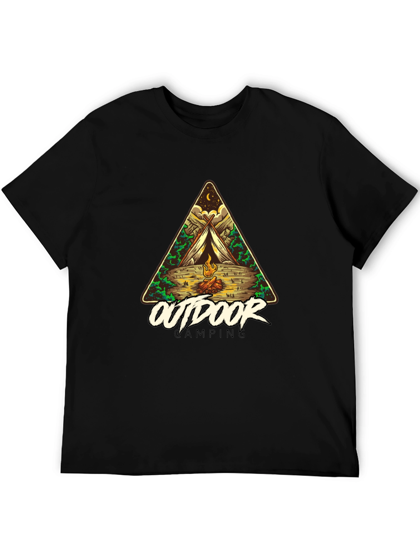 Black Outdoor Camping Graphic Tee - Adventure Awaits! view 5