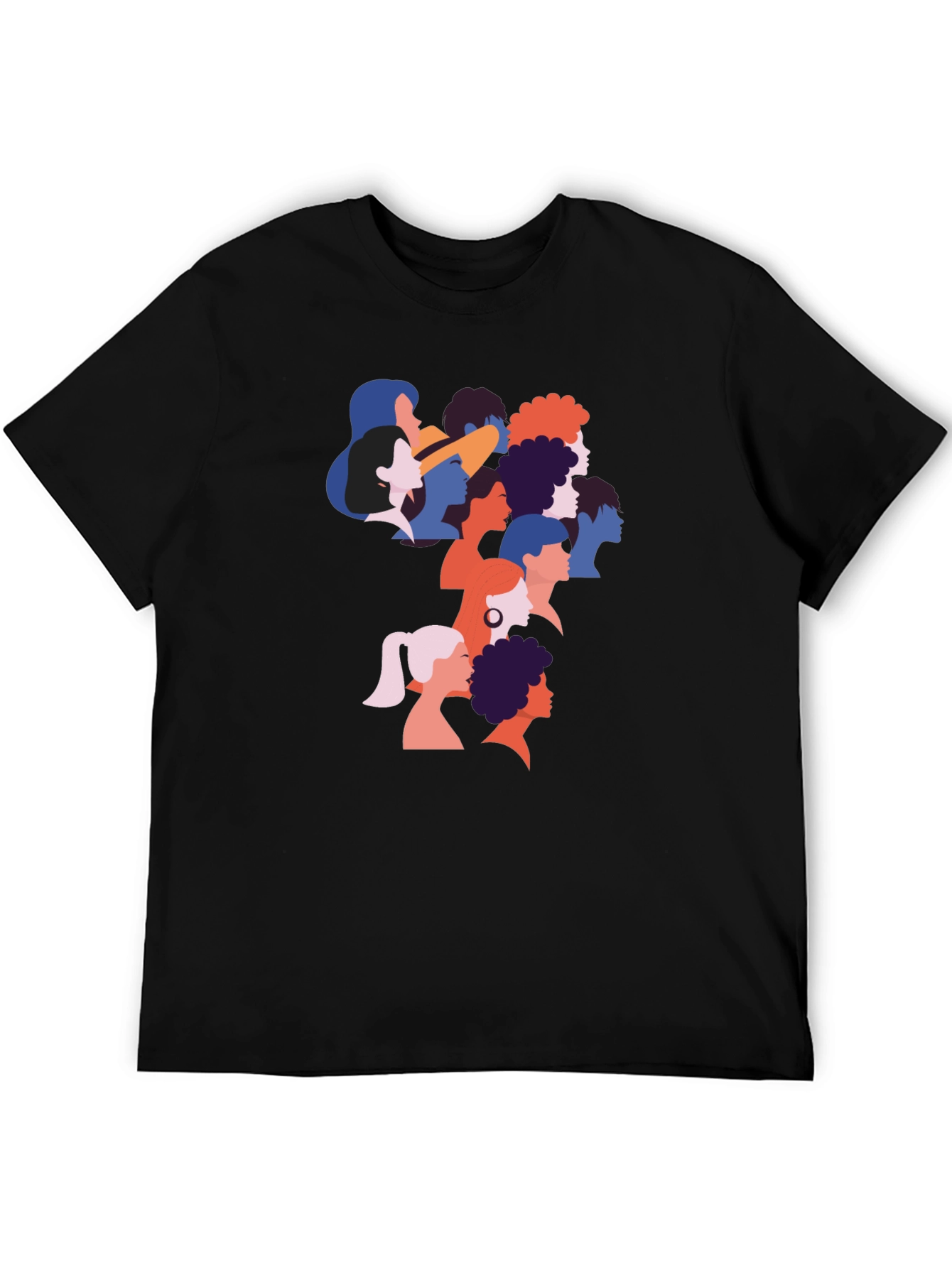 Black Diverse Faces Graphic T-Shirt - Black view 5