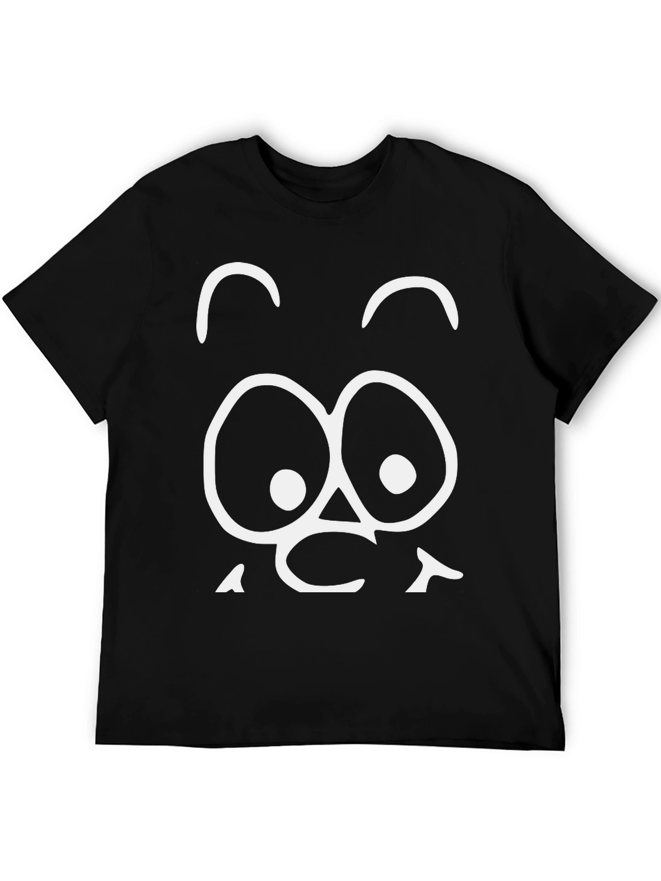 Black Funny Face Graphic Tee - Black Cotton T-Shirt view 5