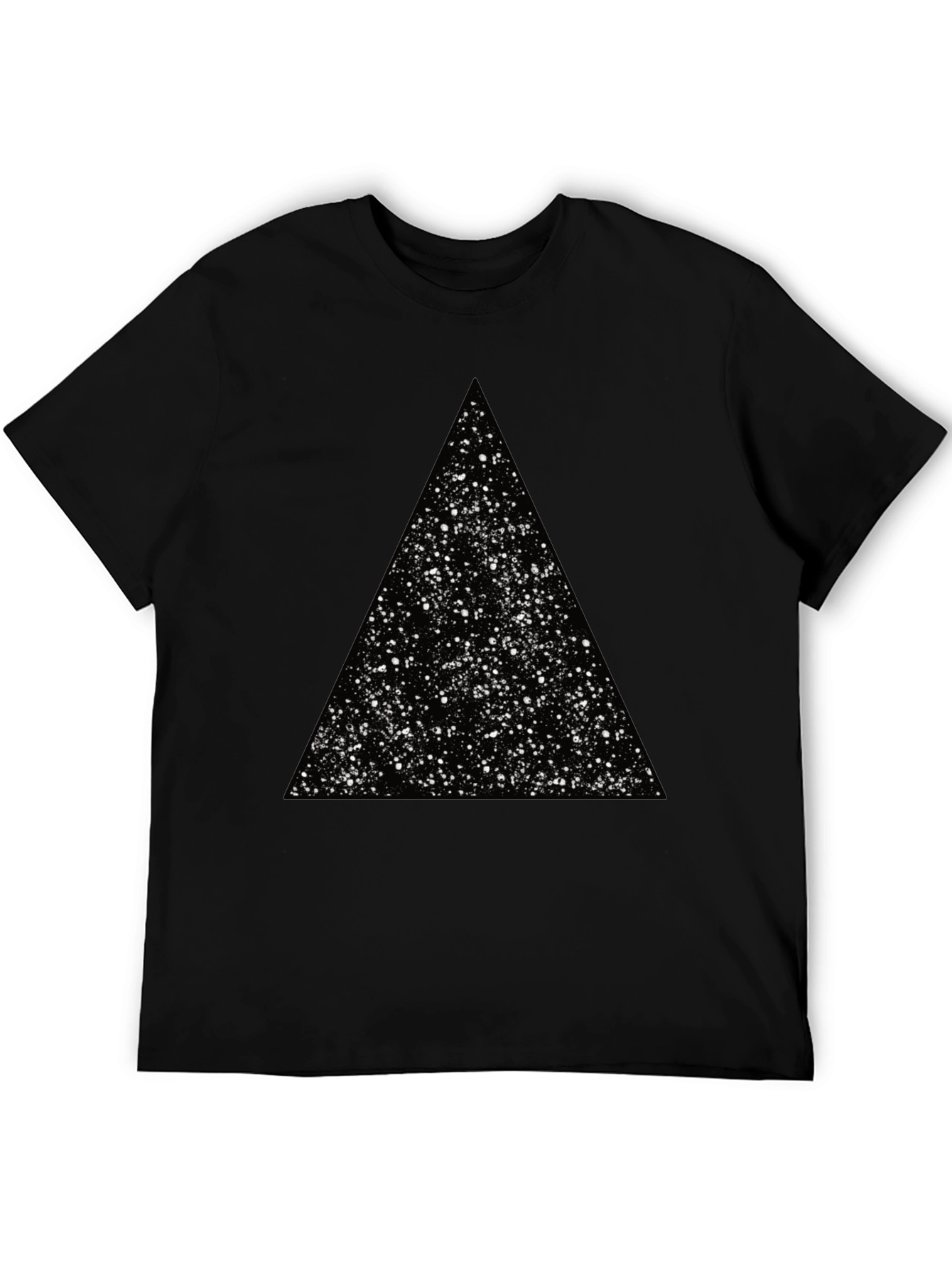 Black Cosmic Triangle Black Tee - Modern Graphic T-Shirt view 5