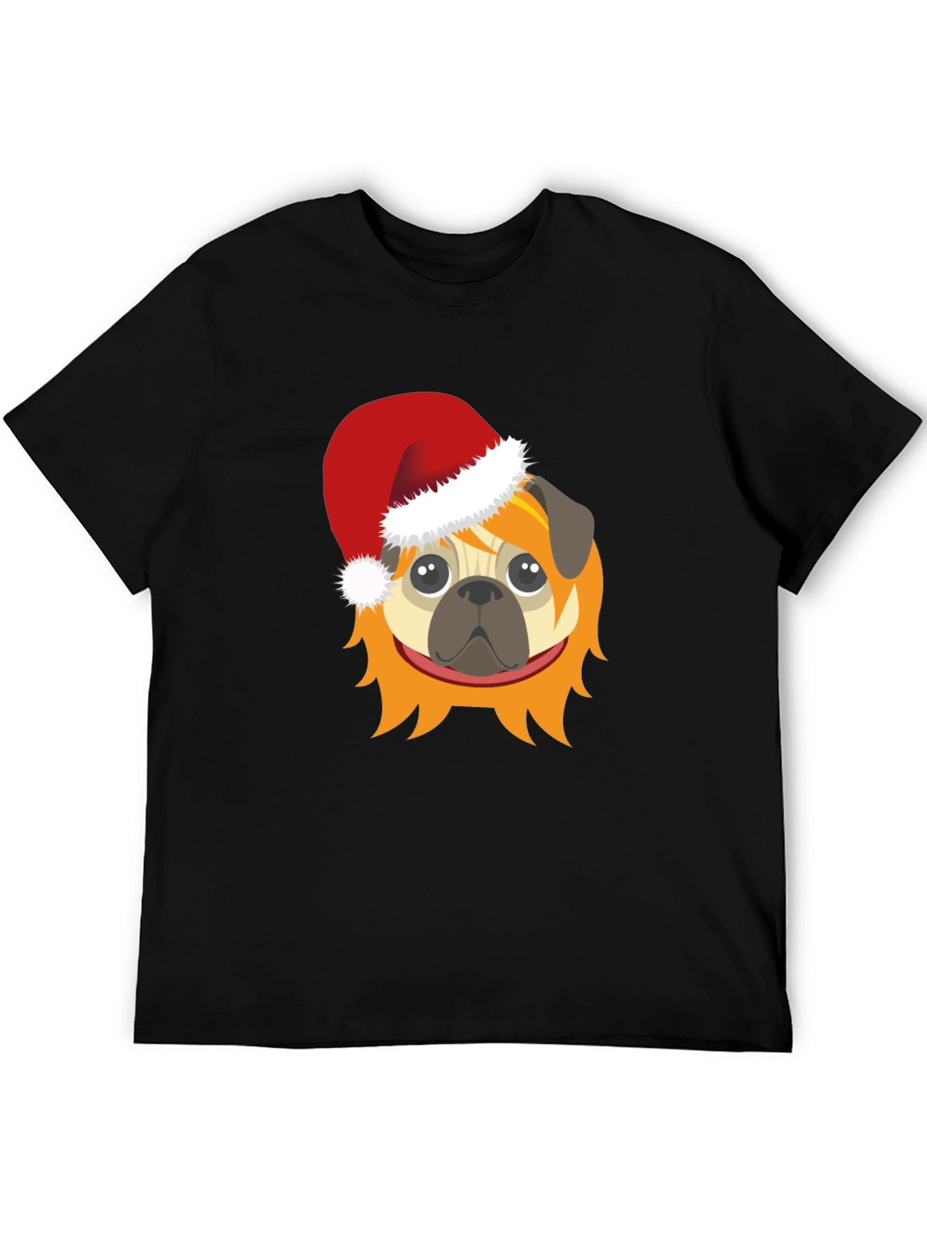 Black Festive Pug T-Shirt - Holiday Cheer view 5