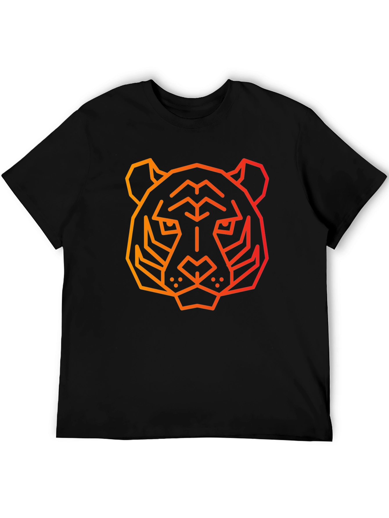 Black Geometric Tiger Graphic Tee - Black view 5